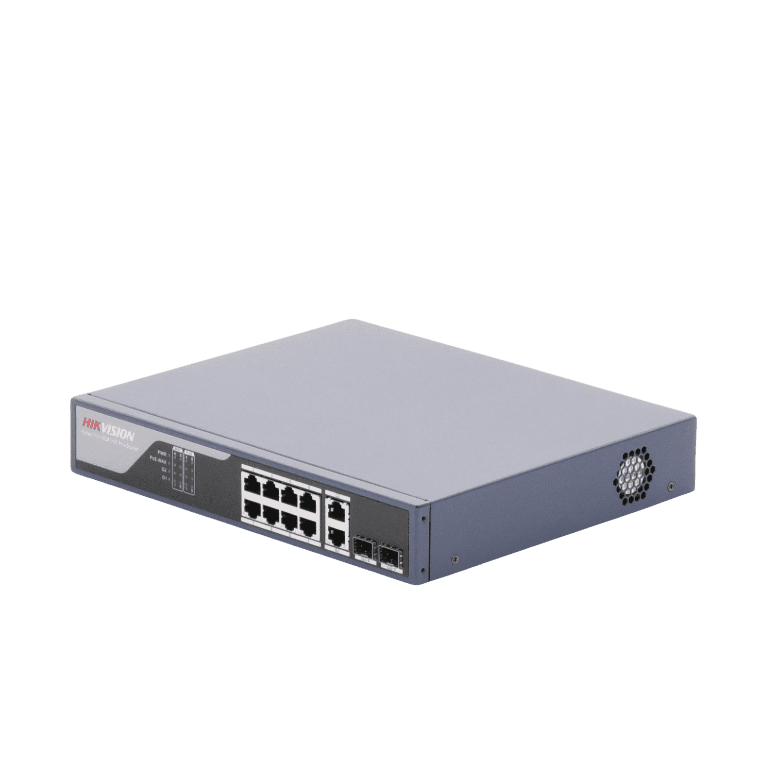 Switch PoE+ / Administrable / Uso en Rack / 8 Puertos 10/100 PoE+ /  2 Puertos 1000 Mbps Uplink  / 2 Puertos SFP / Configuración Nube desde Hik-PartnerPro / Modo Extendido hasta 300 Metros / 125 W DS-3E1310P-SI - HIKVISION