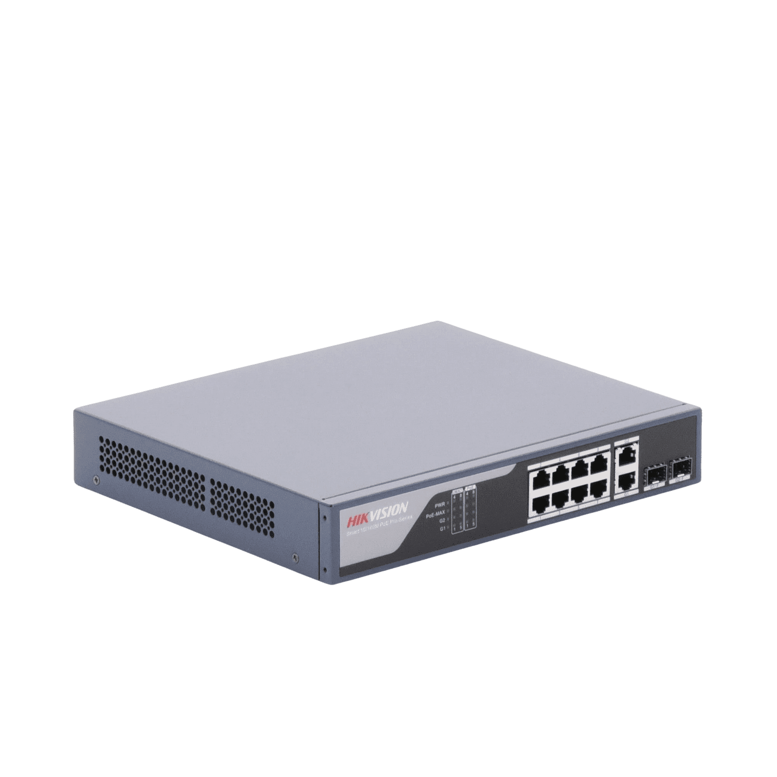 Switch PoE+ / Administrable / Uso en Rack / 8 Puertos 10/100 PoE+ / 2 Puertos 1000 Mbps Uplink / 2 Puertos SFP / Configuración Nube desde Hik-PartnerPro / Modo Extendido hasta 300 Metros / 125 W DS-3E1310P-SI - HIKVISION