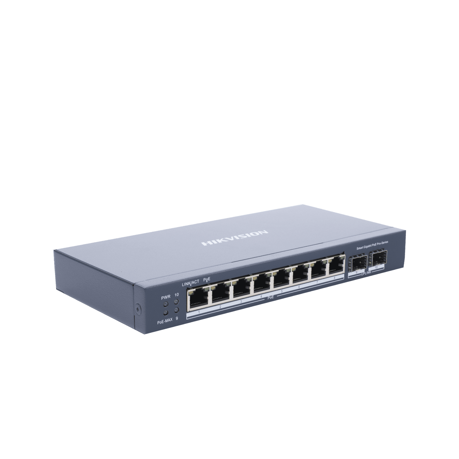 Switch Gigabit PoE+ / Administrable / 8 Puertos Gigabit PoE+ / 2 Puertos SFP / Configuración Nube Hik-Partner Pro / Modo Extendido hasta 300 Metros / 110 W DS-3E1510P-SI - HIKVISION