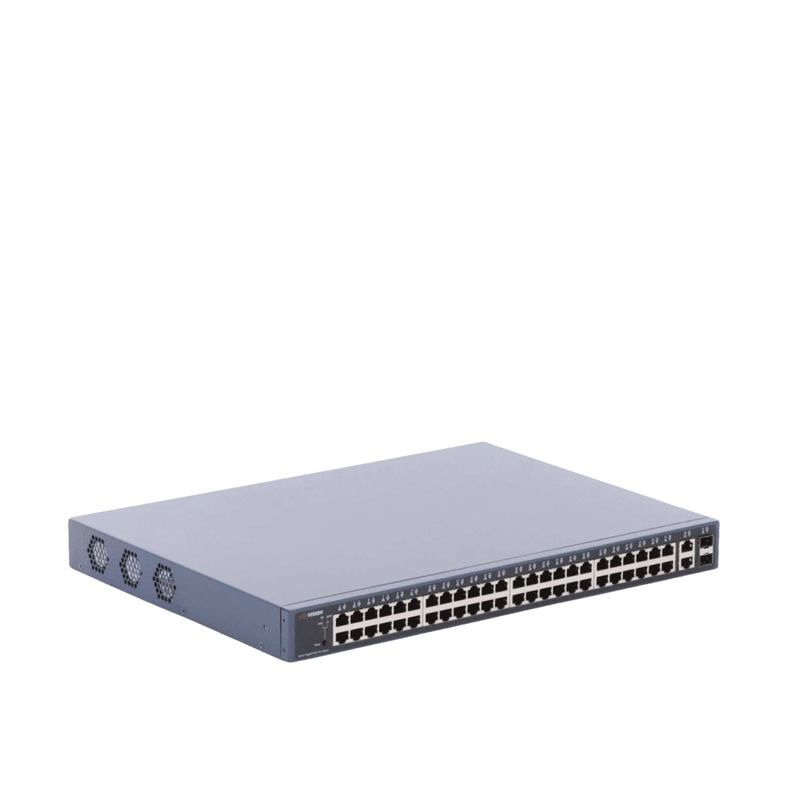 Switch PoE+ / Monitoreable / 48 Puertos 1000 Mbps PoE+ / 2 Puertos 1000 Mbps Uplink / 2 Puertos SFP / 470 Watts DS-3E1552P-SI - HIKVISION