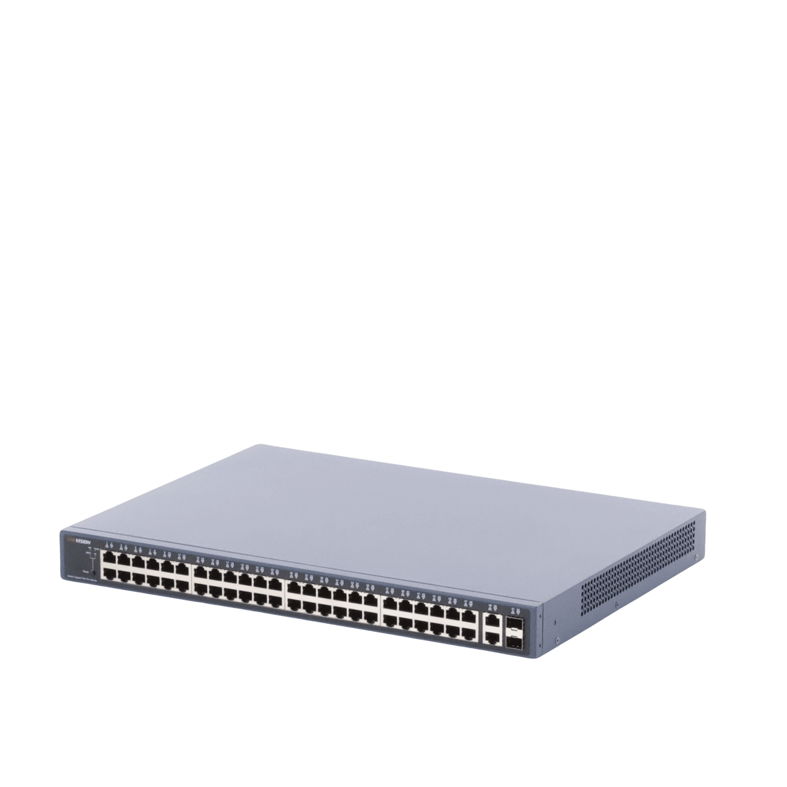 Switch PoE+ / Monitoreable / 48 Puertos 1000 Mbps PoE+ / 2 Puertos 1000 Mbps Uplink / 2 Puertos SFP / 470 Watts DS-3E1552P-SI - HIKVISION