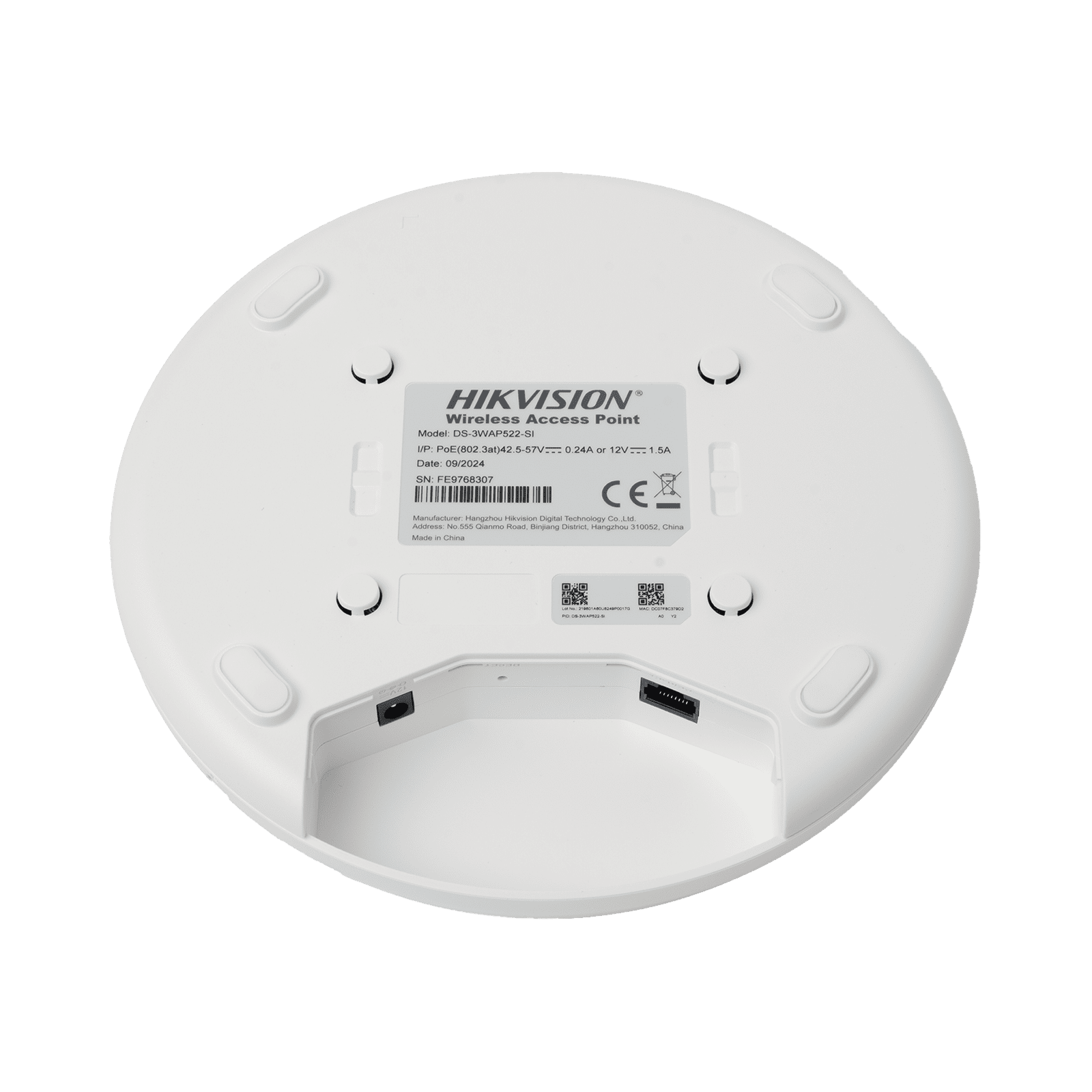 Punto de Acceso / Montaje en Techo o Pared / WiFi 5 / PoE / Interior / Soporta hasta 256 Usuarios (80 Conexiones Simultaneas) / 1200 Mbps / 20 dB DS-3WAP522-SI - HIKVISION