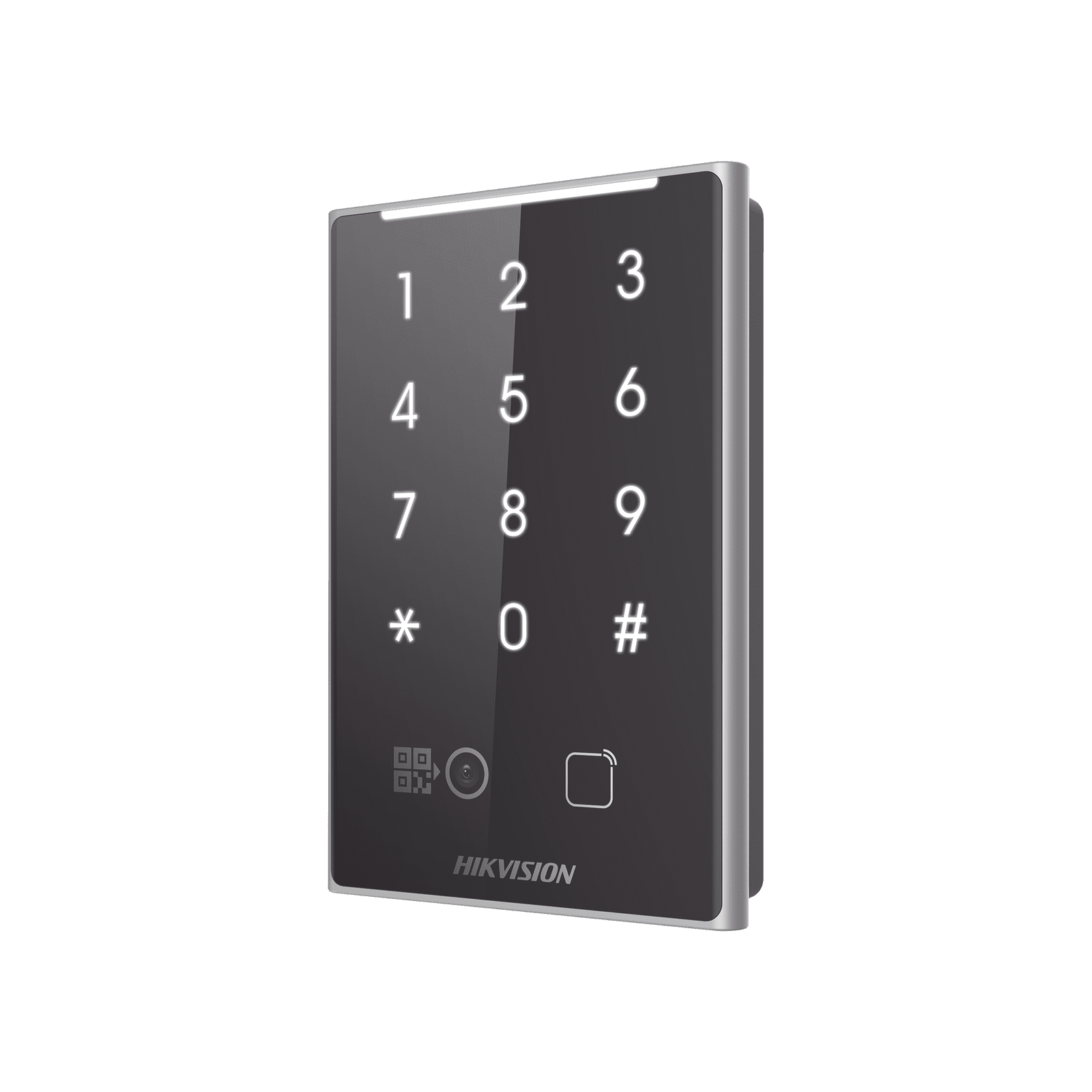 Lector de Tarjetas PROX EM y de Códigos QR / Teclado para Contraseña / Compatible con Controladores DSK2600 Series Hikvision / Comunicación RS485 y WIEGAND DS-K1109EKB-QR - HIKVISION