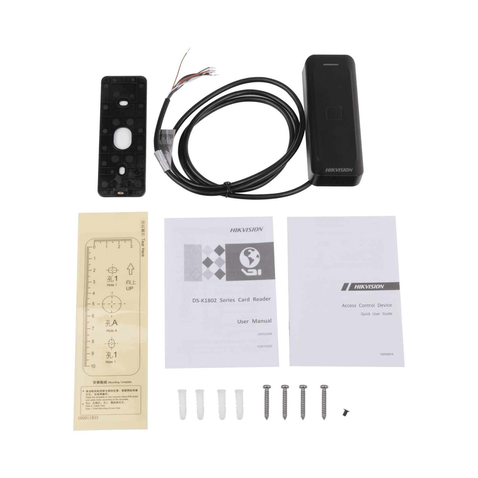 Lector de Tarjetas PROX EM / Exterior IP65 / Wiegand / Compatible con Cualquier Panel / PERFIL DELGADO y ESTETICO / Indicador LED DS-K1802E - HIKVISION