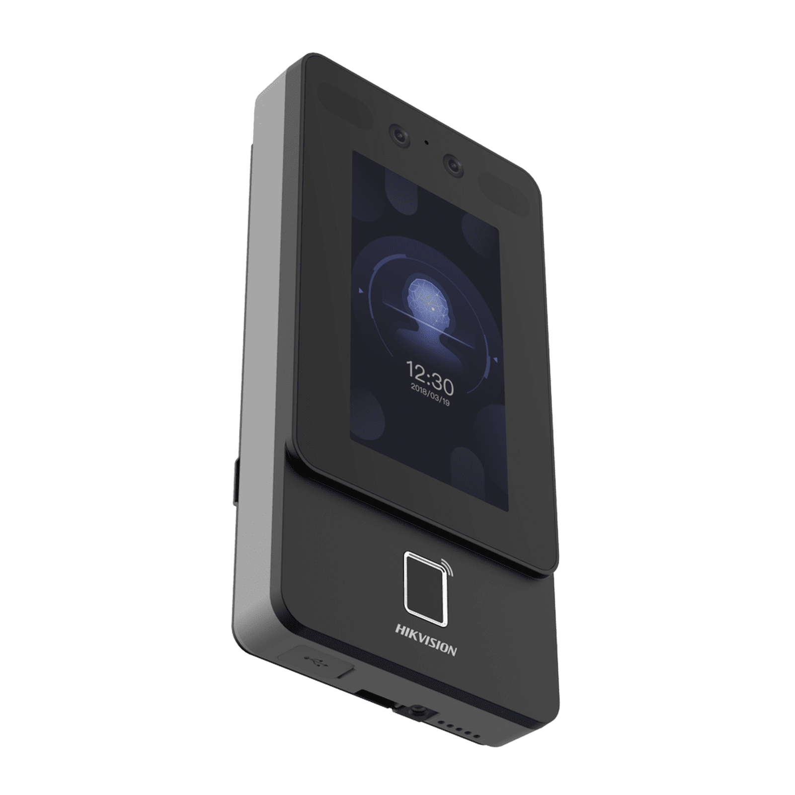 Terminal Min Moe PoE & WiFi de Reconocimiento Facial y Huella con Lector MIFARE / Exterior IP65 / Hasta 1.5 mts en Lectura de Rostro / Soporta P2P / 1,500 Rostros / 3,000 Huellas / Salida 12 Vcd para Chapa / PoE DS-K1T342MFWX-E1 - HIKVISION