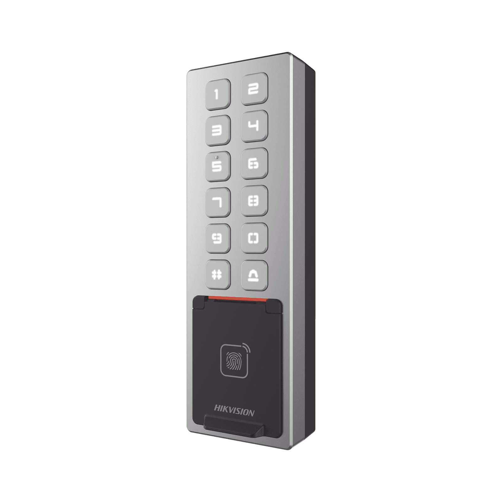 Teclado Exterior WiFi Antivandálico IP65 & IK08 / Administrable en la Nube / Alta y Baja de Passwords Remotamente con Horarios / Acceso por PIN, Tarjeta MIFARE, Huella y Tarjeta Virtual Bluetooth DS-K1T805MBFWX - HIKVISION