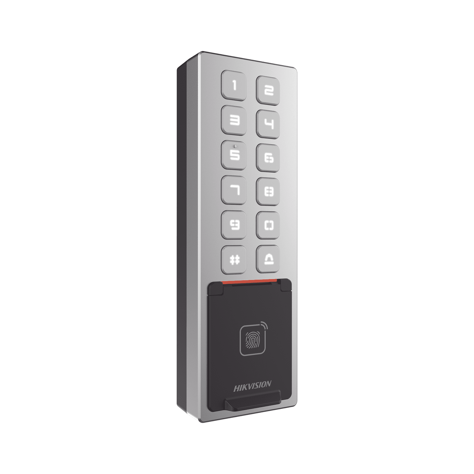 Teclado Exterior WiFi Antivandálico IP65 & IK08 / Administrable en la Nube / Alta y Baja de Passwords Remotamente con Horarios / Acceso por PIN, Tarjeta MIFARE, Huella y Tarjeta Virtual Bluetooth DS-K1T805MBFWX - HIKVISION