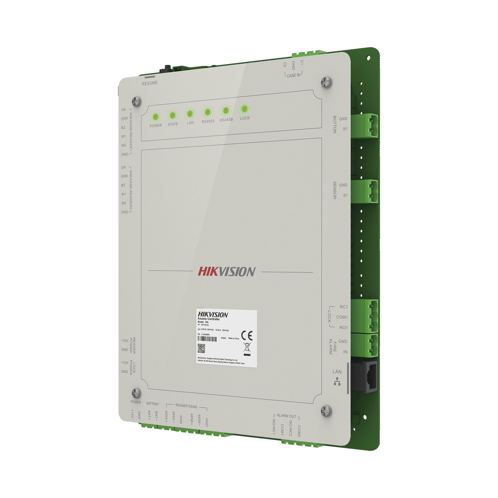Controlador de Acceso 1 Puerta Administrable en la Nube con Hik-Connect Teams / Interfaz Web / 2 Lectores de Huella o Tarjeta / 100,000 Tarjetas / 10,000 Huellas / Incluye Gabinete y Fuente de Alimentación 12v 4A / Soporta Batería de Respald DS-K2621X - HIKVISION