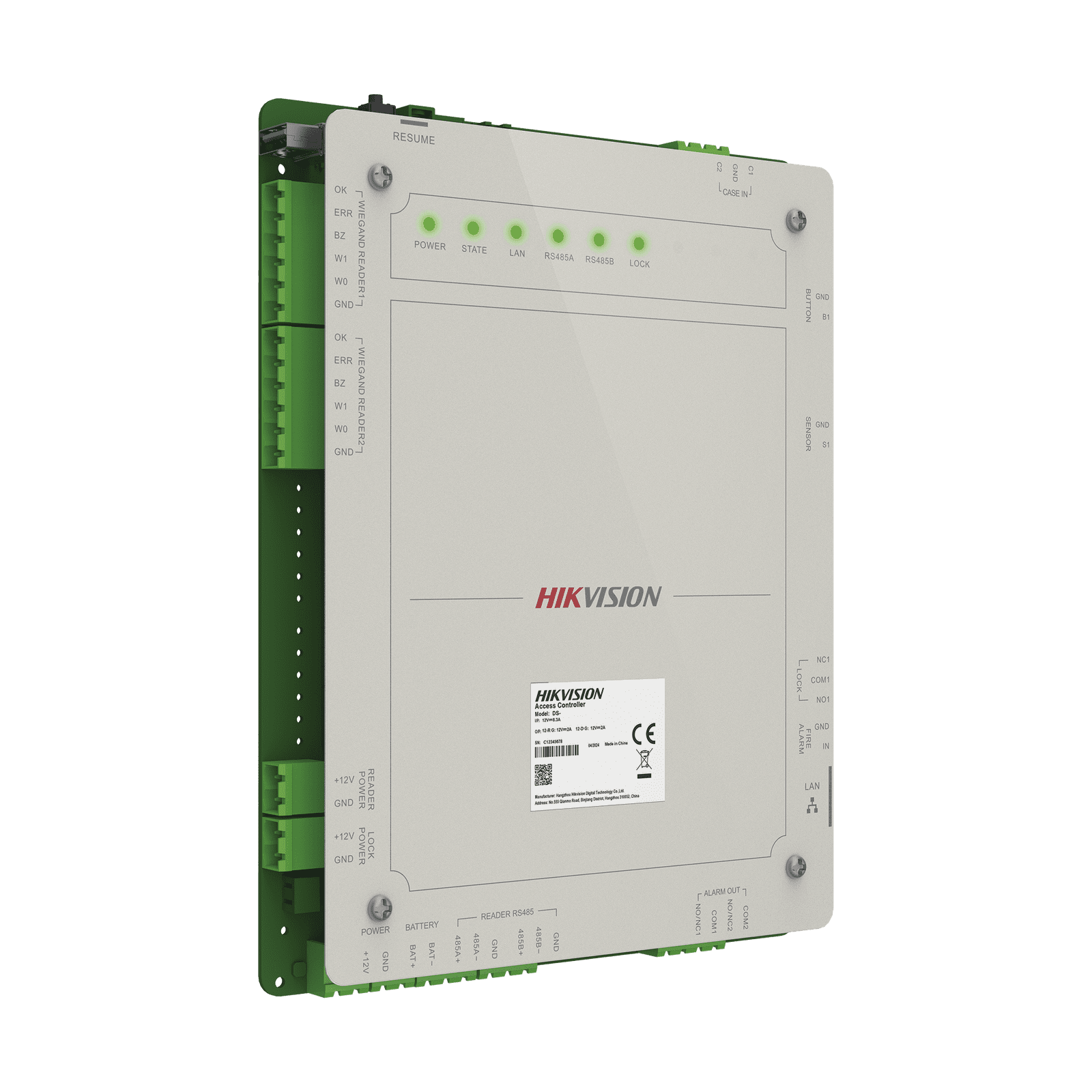 Controlador de Acceso 1 Puerta Administrable en la Nube con Hik-Connect Teams / Interfaz Web / 2 Lectores de Huella o Tarjeta / 100,000 Tarjetas / 10,000 Huellas / Incluye Gabinete y Fuente de Alimentación 12v 4A / Soporta Batería de Respald DS-K2621X - HIKVISION