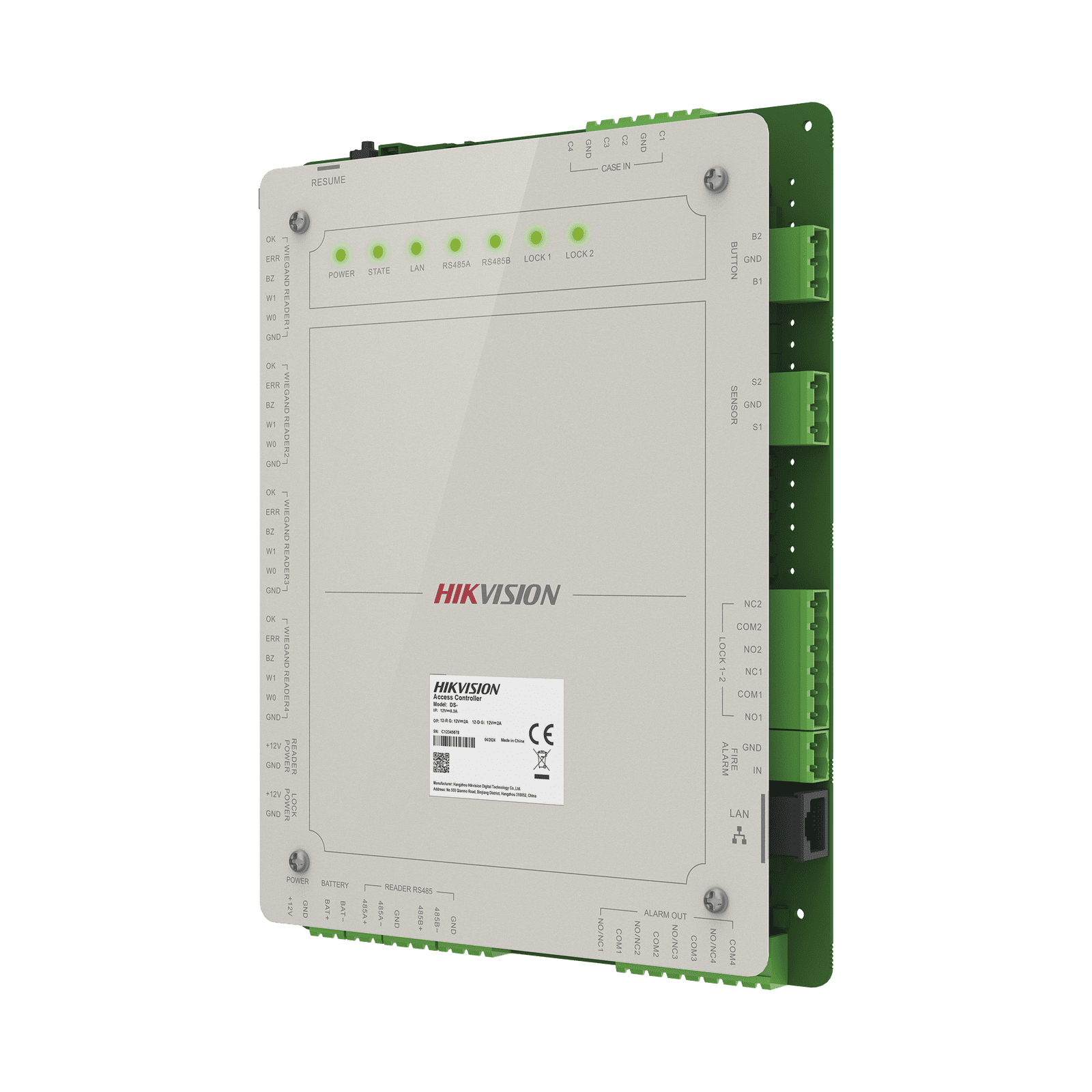 Controlador de Acceso 2 Puertas Administrable en la Nube con Hik-Connect Teams / Interfaz Web / 4 Lectores de Huella o Tarjeta / 100,000 Tarjetas / 10,000 Huellas / Incluye Gabinete y Fuente de Alimentación 12 Vcd 8 A / Soporta Batería de Re DS-K2622X - HIKVISION