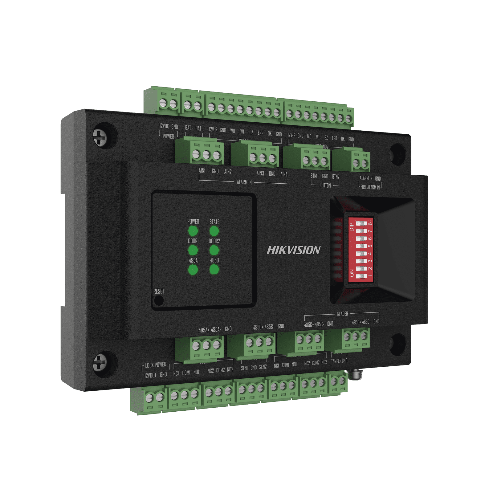 Expansor de 2 Puertas para Paneles de Control de Acceso DS-K27 Series / Comunicación RS-485 / 4 Entradas y 2 Salidas Auxiliares DS-K2M002X - HIKVISION