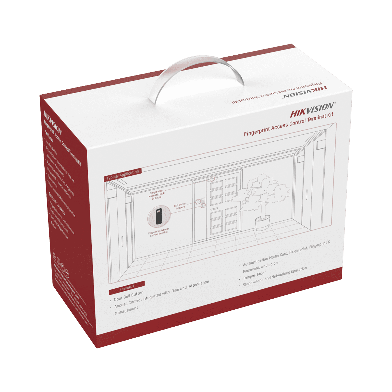 Kit de Control de Acceso TODO INCLUIDO con Lector de Huellas y Tarjetas / 3,000 Huellas / Compatible con App Hik-Connect / Incluye Electroimán Botón de Salida y Montajes Z y L para imán (DS-K1T804) DS-KAS261 - HIKVISION