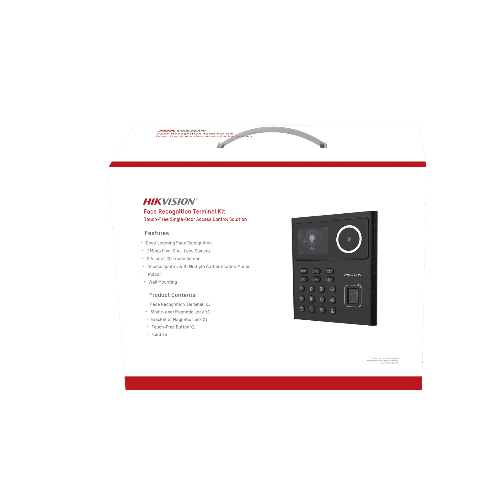 Kit WiFi de Control de Acceso Lite TODO INCLUIDO con Lector de Rostros, Tarjetas y Huellas / 500 Rostros / Compatible con App HIKConnect / Incluye Electroimán  Botón de Salida y Montajes Z y L para imán DS-KAS320 - HIKVISION