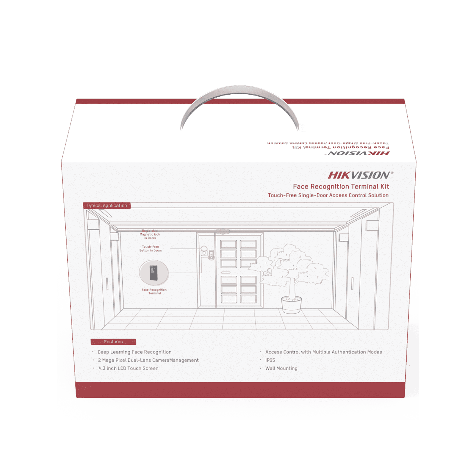 Kit de Control de Acceso TODO INCLUIDO con Lector de Rostros, QRs , Tarjetas y Huellas / 3,000 Rostros / Compatible con App Hik-Connect / Videoportero / Incluye Electroimán  Botón de Salida y Montajes Z y L para imán DS-KAS541 - HIKVISION