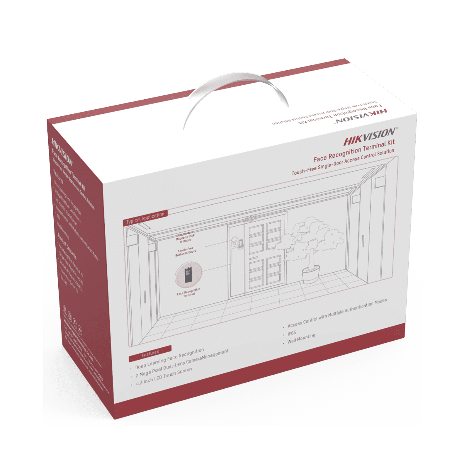 Kit de Control de Acceso TODO INCLUIDO con Lector de Rostros, QRs , Tarjetas y Huellas / 3,000 Rostros / Compatible con App Hik-Connect / Videoportero / Incluye Electroimán  Botón de Salida y Montajes Z y L para imán DS-KAS541 - HIKVISION
