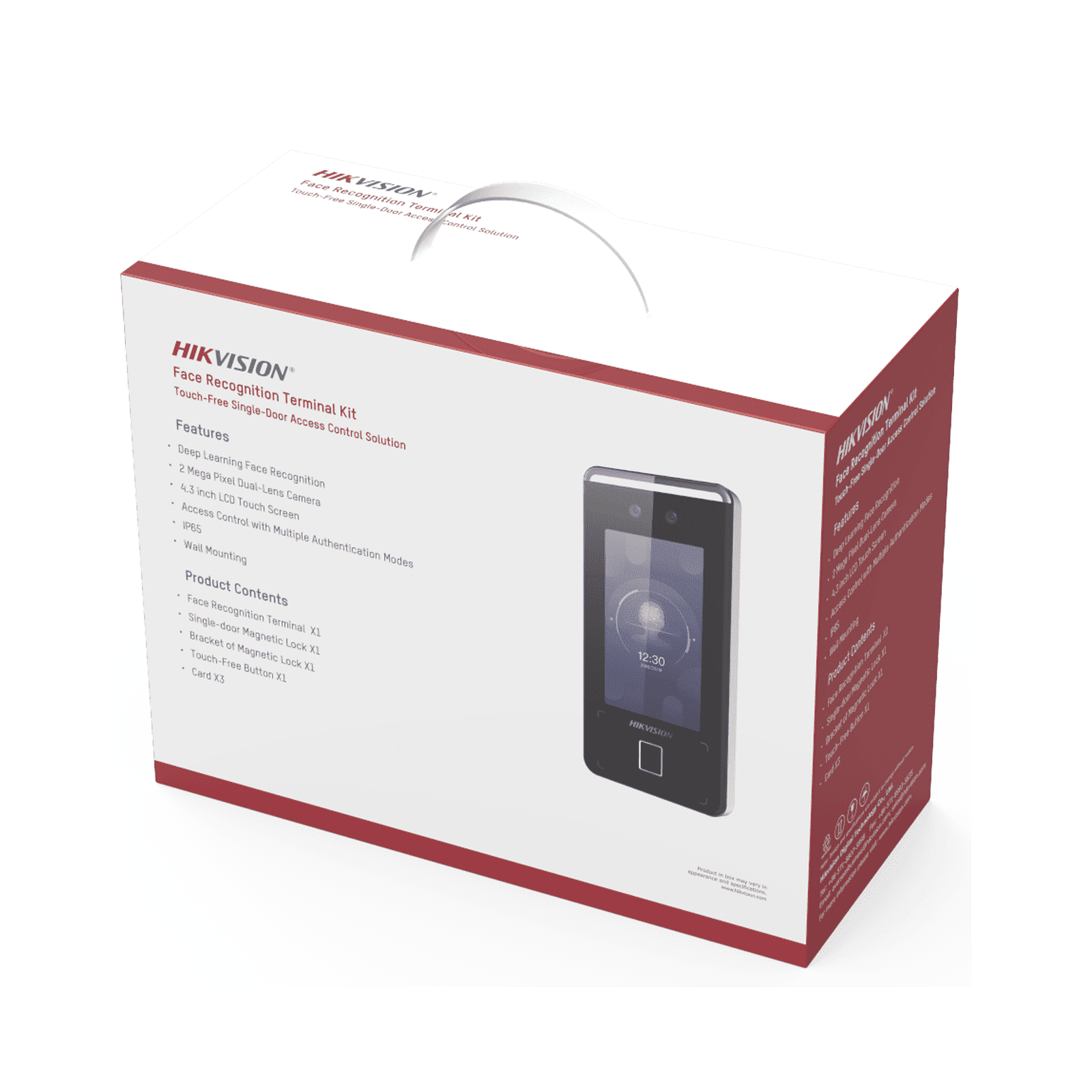 Kit de Control de Acceso TODO INCLUIDO con Lector de Rostros, QRs , Tarjetas y Huellas / 3,000 Rostros / Compatible con App Hik-Connect / Videoportero / Incluye Electroimán  Botón de Salida y Montajes Z y L para imán DS-KAS541 - HIKVISION