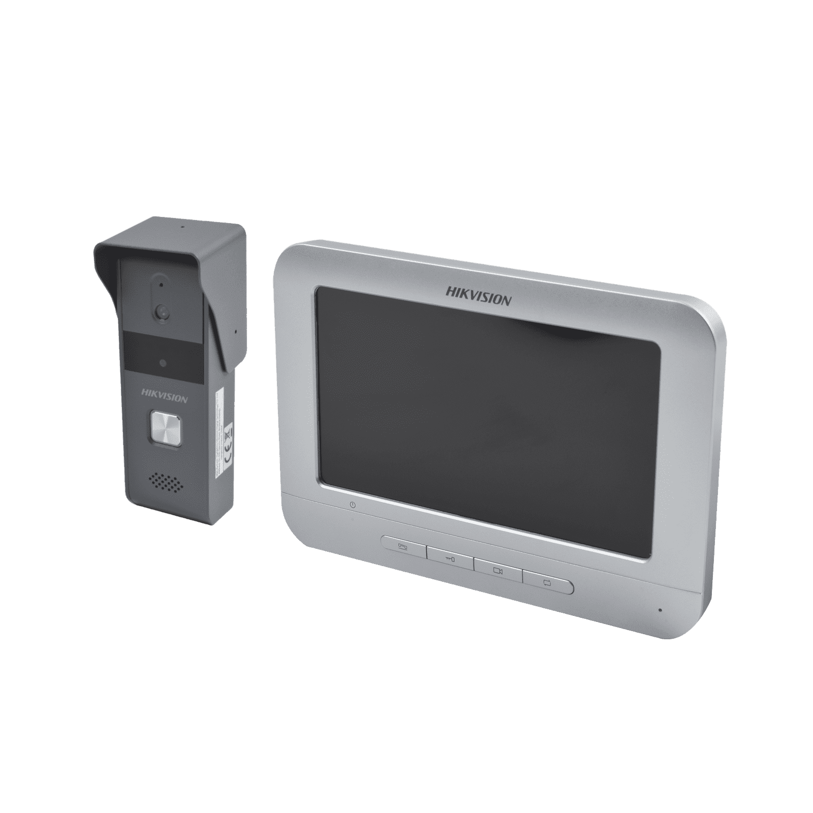 Kit de Videoportero Analógico con Pantalla LCD a Color de 7″ / Frente de Calle para Exterior IP65 / Salida de Relevador DS-KIS203-T - HIKVISION