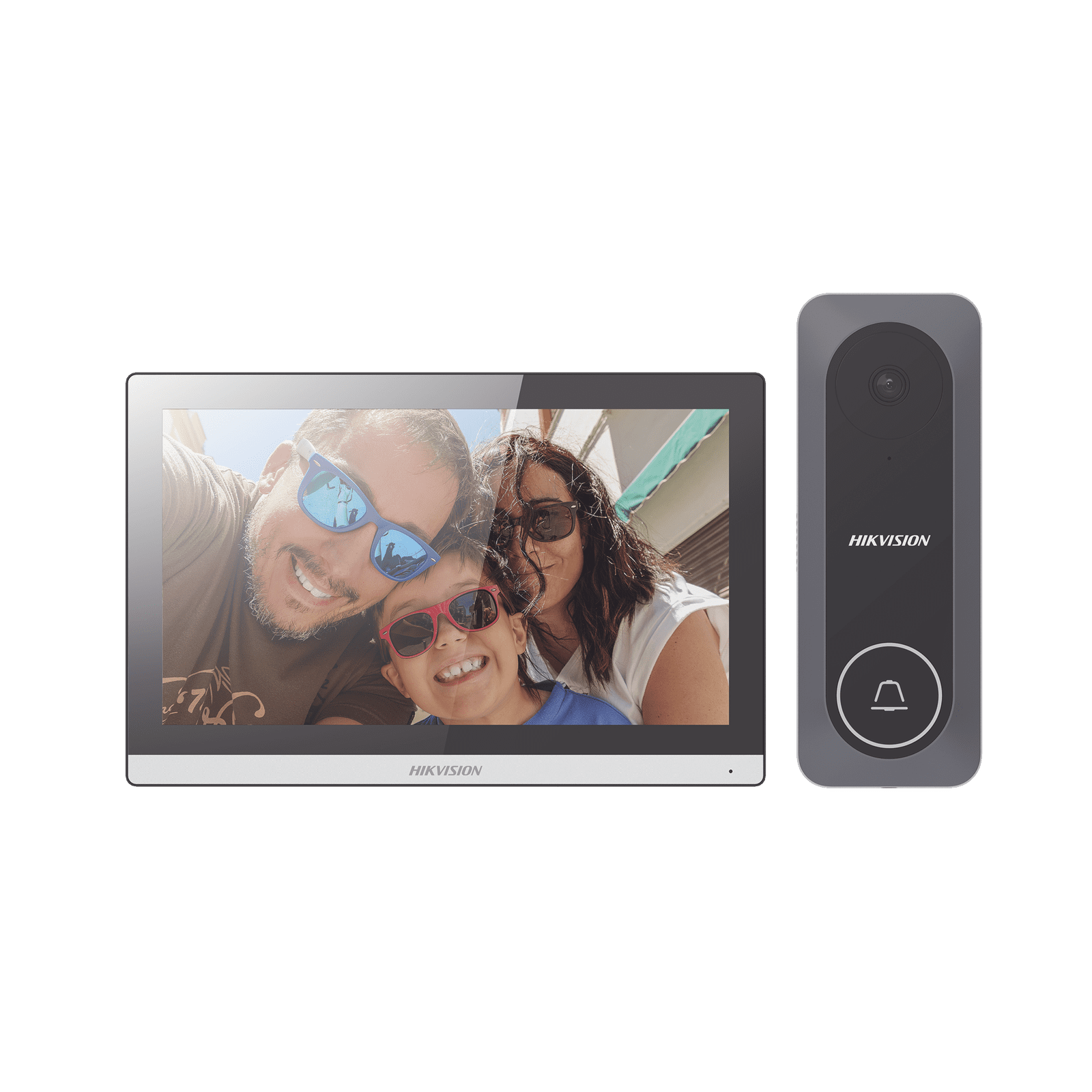 Kit de Videoportero Hibrido TurboHD con Pantalla LCD touch de 7″ Wi-Fi / Frente de Calle para Exterior de Policarbonato / 720p (1 Megapíxel )130° de Visión (Gran Angular) / Llamada a App Hik-Connect DS-KIS312-P - HIKVISION