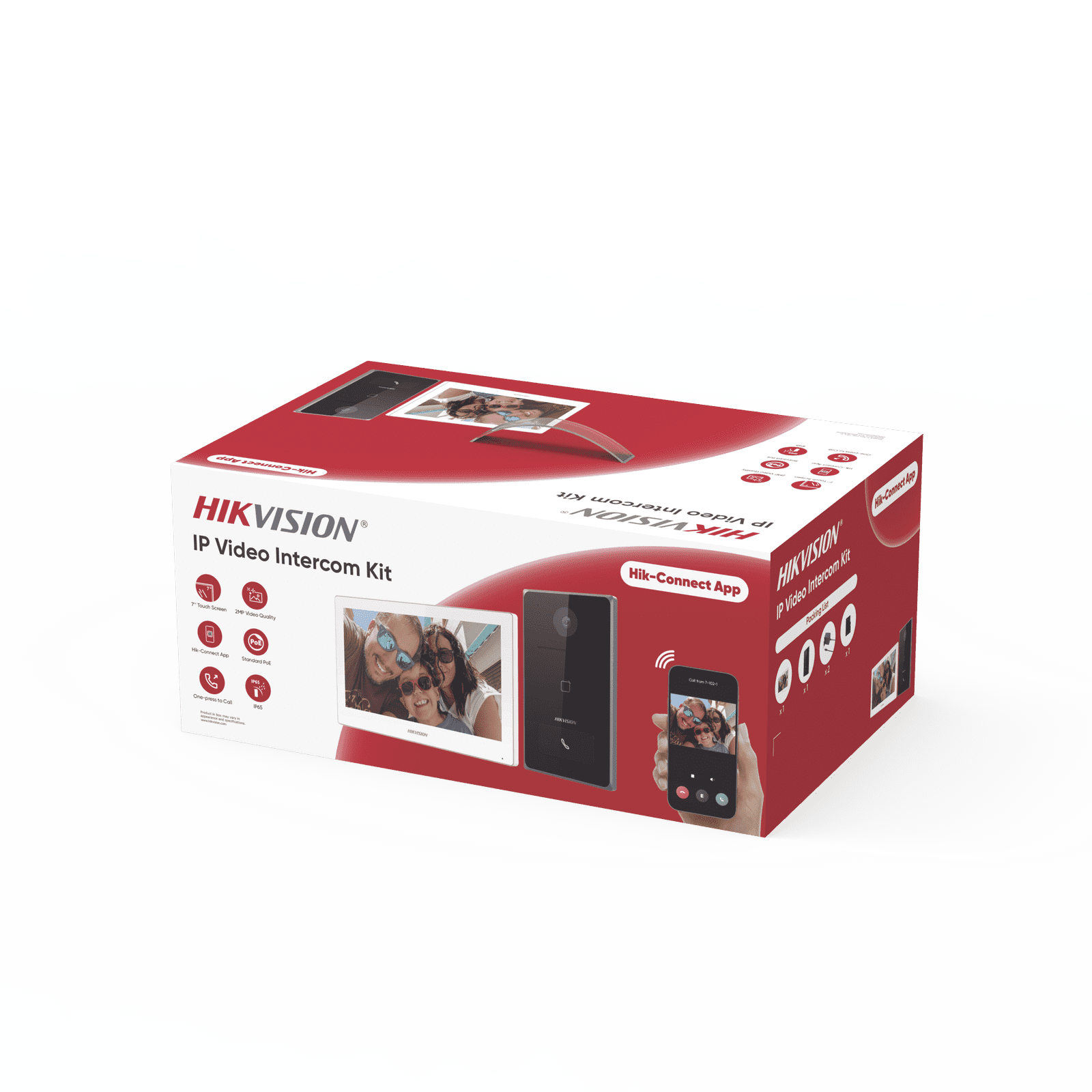 Kit de Videoportero IP / Frente de calle para exterior / 2MP / Lector de Tarjeta MiFARE / Monitor Interior / WiFi / Pantalla de 7″ Touch DS-KIS608-P - HIKVISION