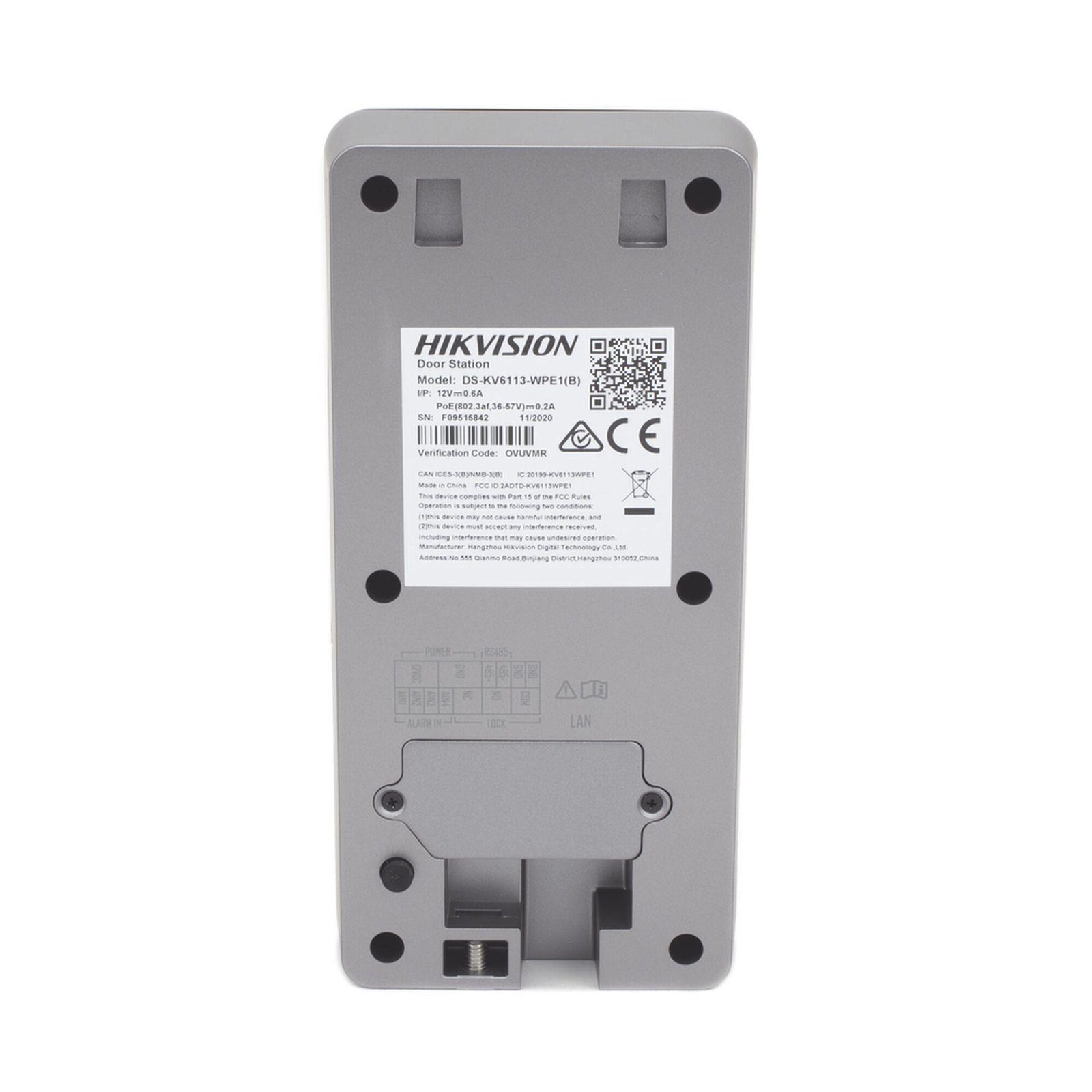 Videoportero IP 2 Megapixel / PoE Estandar / IP65  / Apertura desde Hik-connect / Soporta 1 Departamento y Hasta 6 Monitores / Soporta Tarjetas Mifare / 1 Salida Relay DS-KV6113-PE1(C) - HIKVISION