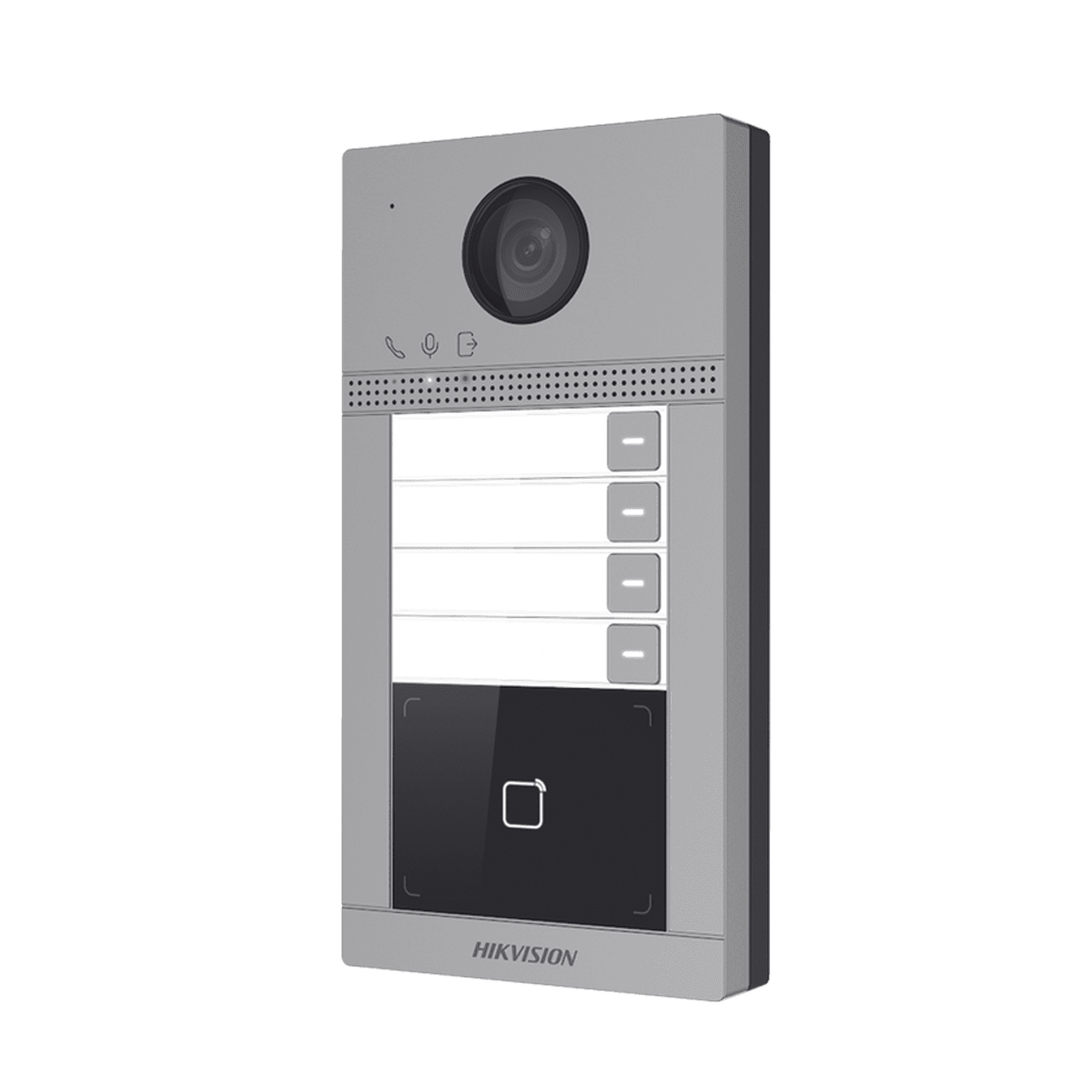Videoportero IP 2 Megapixel / Llamada y Apertura Remota desde App Hik-Connect (Requiere monitor )/ PoE / Exterior IP65 + Antivandalico IK08 / 4 Departamento / Apertura con Tarjeta / Soporta 2 Puertas y hasta 6 Monitores DS-KV8413-WME1(C) - HIKVISION