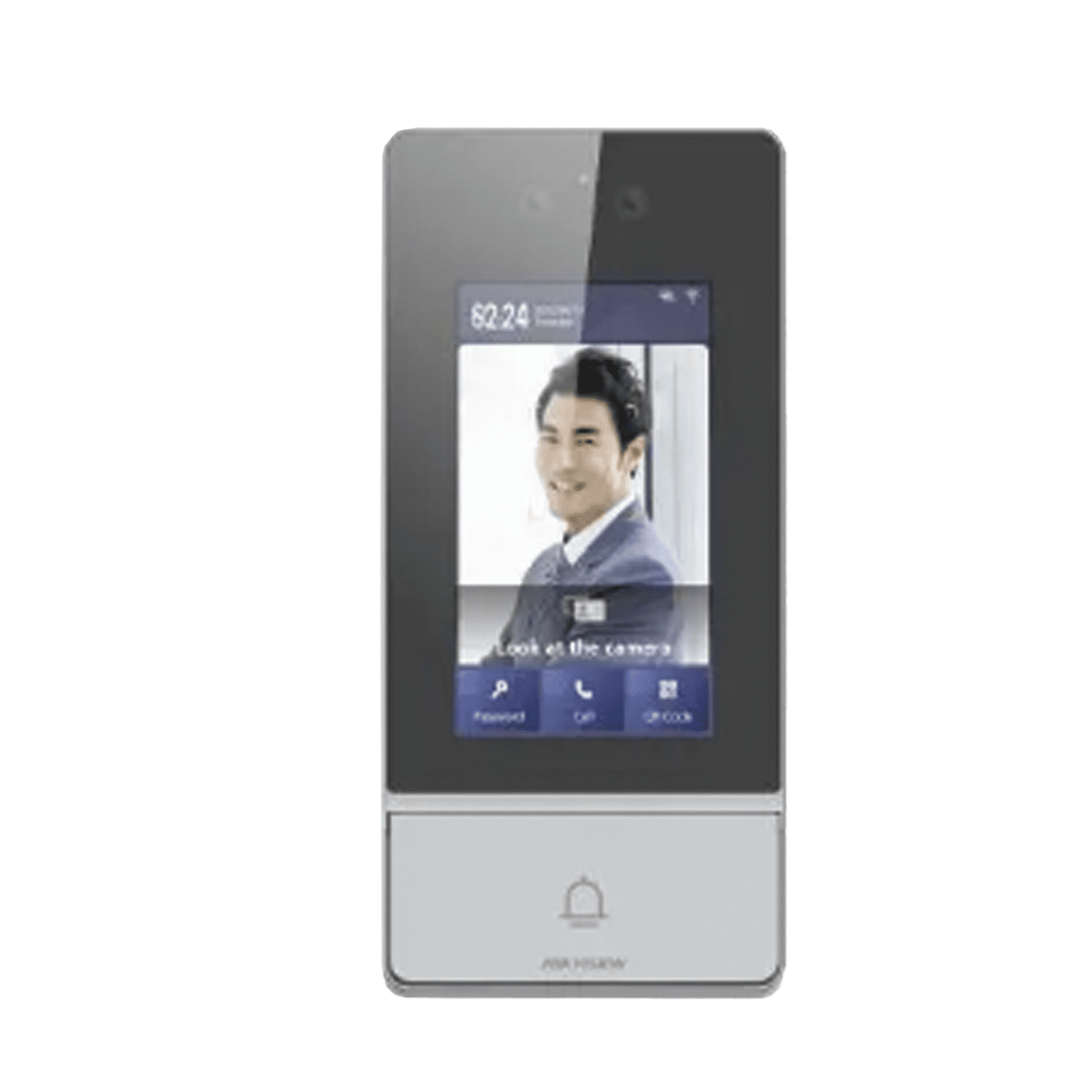 Videoportero IP 2 Megapixel / Llamada y Apertura Remota desde App Hik-Connect / Reconocimiento Facial / Panel touch 4.3″/ Exterior IP65 + Antivandalico IK08 / Botón mecanico de llamada / PoE / 1 Departamento / Apertura con Tarjeta, Codigo PIN DS-KV9503-WBE1 - HIKVISION