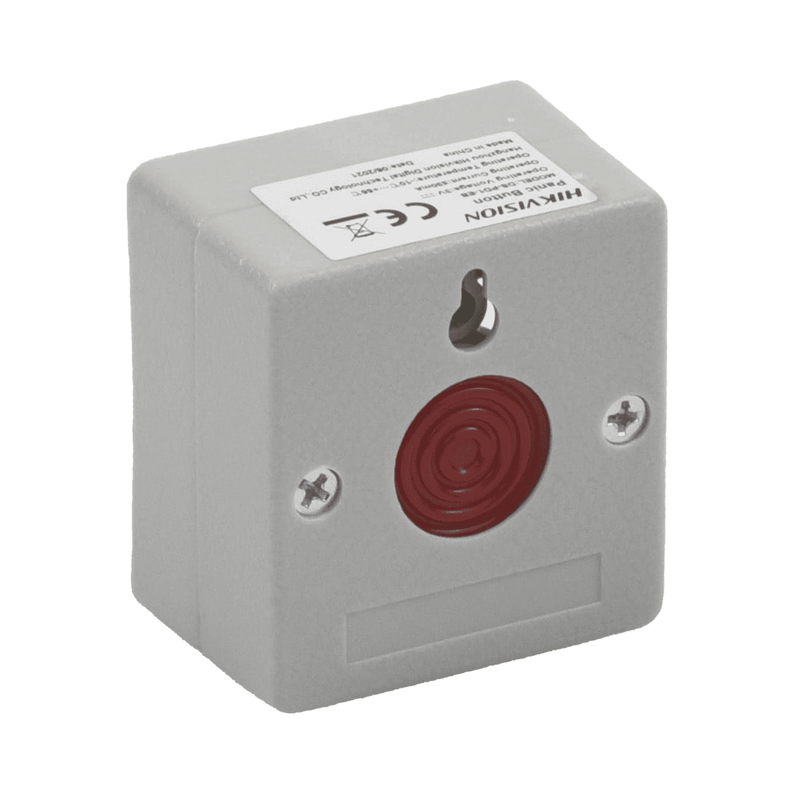 Botón de Pánico Cableado / Compatible con Cualquier Panel de Alarma / LLave de Seguridad / NA/NC / Material Retardante al Fuego (ABS) DS-PD1-EB - HIKVISION