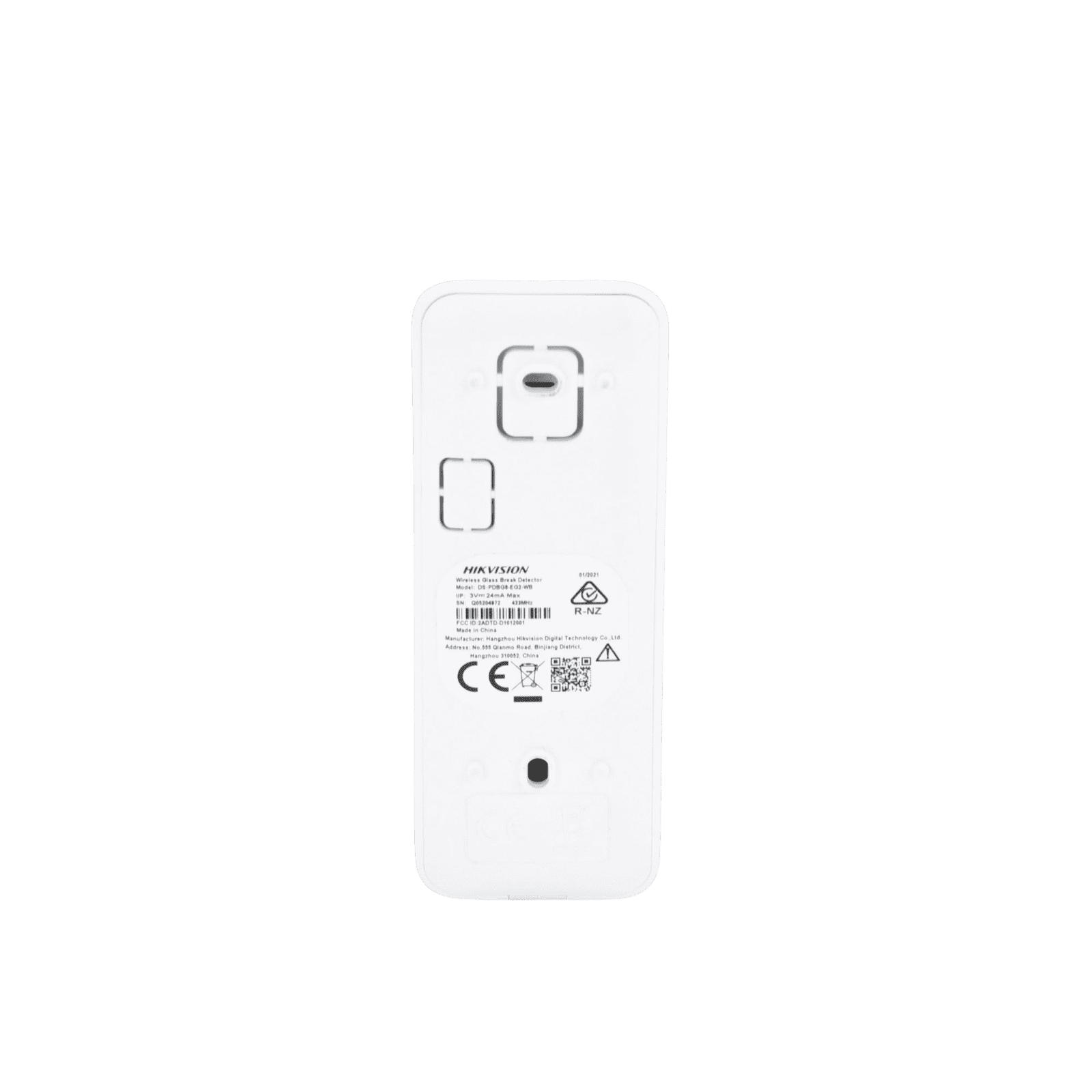(AX PRO) Detector Inalámbrico de Ruptura de Cristal / 3 en 1 / Soporta 2 Zonas Cableadas / Rango de Detección de 8 mts / Ángulo de 120° de Cobertura/ No compatible con el panel DS-PHA64-LP DS-PDBG8-EG2-WB - HIKVISION