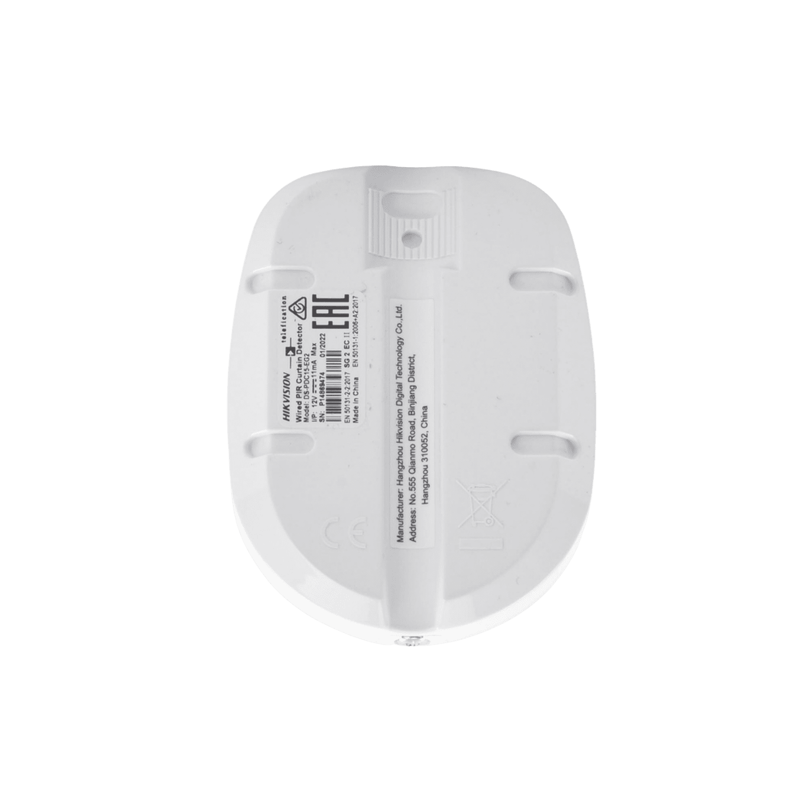 Detector PIR Tipo Cortina Cableado para Interior / Rango de Detección de 15 mts / Angulo de 6.3° de Cobertura / Altura de Instalación 2.4 a 3.6 metros DS-PDC15-EG2(B) - HIKVISION