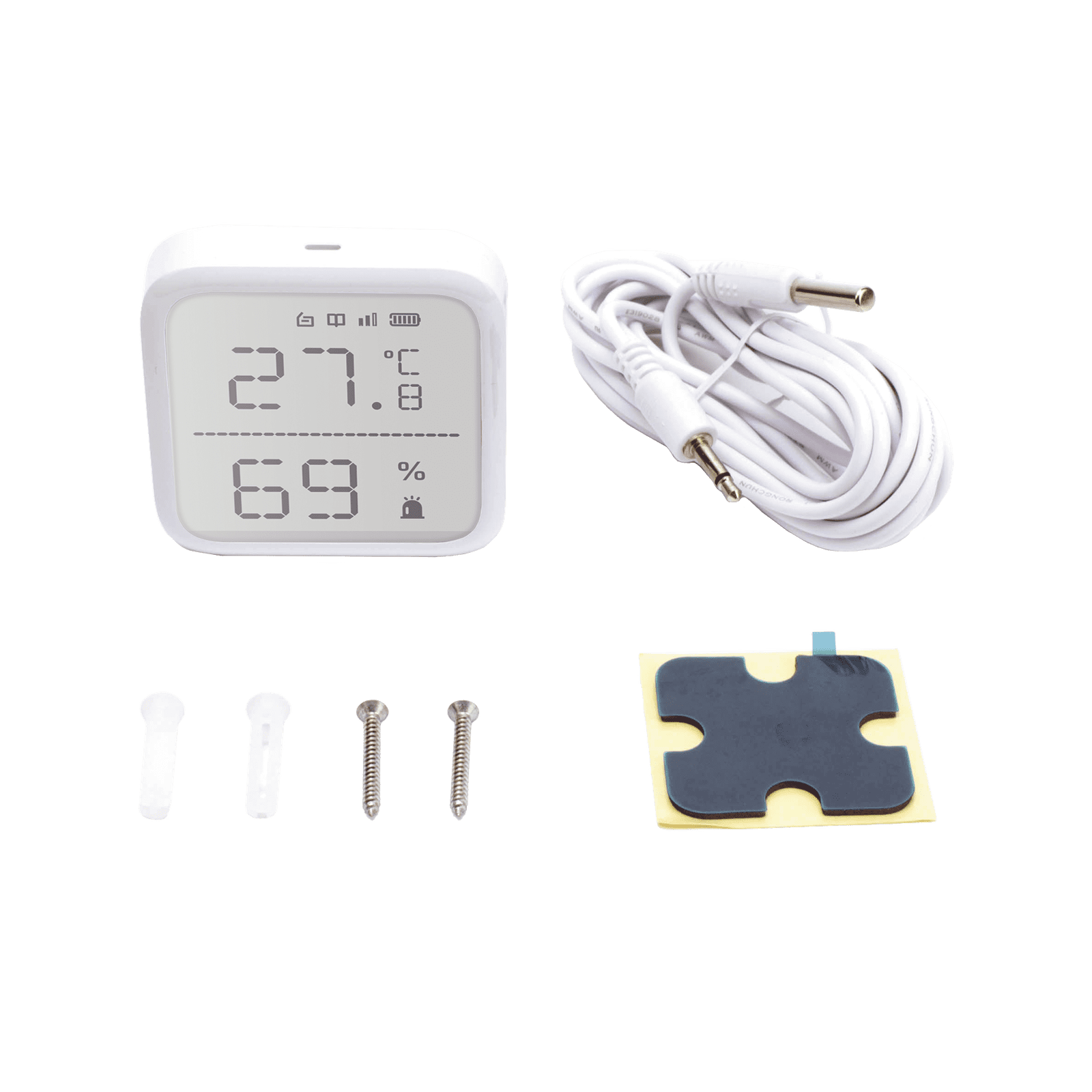 (AX PRO) Detector de Temperatura y Detector de Humedad Inalámbrico / 2.7″ de Tamaño / Uso en Interior / Rango de Detección desde  -35°C hasta 99°C DS-PDTPH-E-WB - HIKVISION