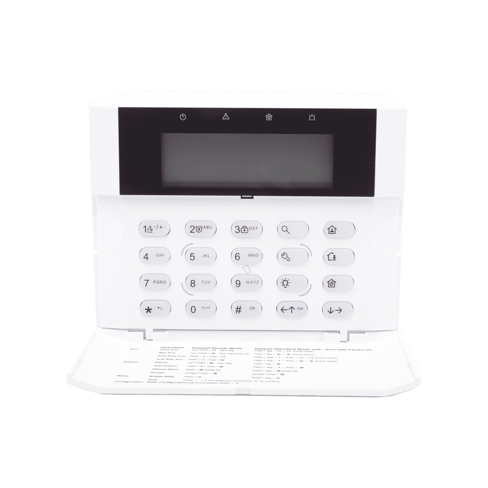 (AX HYBRID PRO) Teclado Compatible con el Panel Hybrid Pro Hikvision DS-PHA64-LP y DS-PHA64-LP(B) / Pantalla LCD / 2 zonas cableadas / 1 salida de alarma / 64 Llaveros DS-PK1-LRT-HWB - HIKVISION