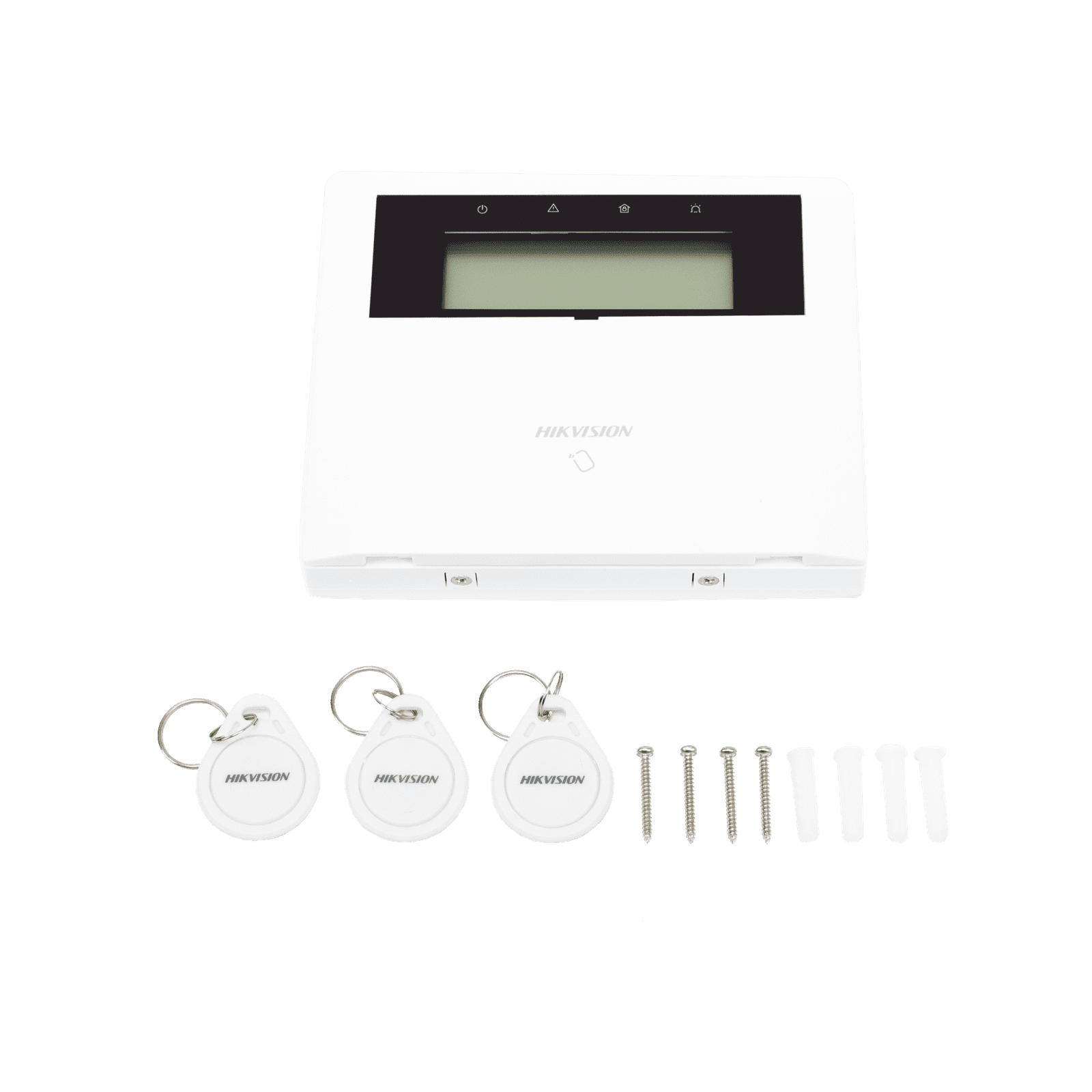 (AX HYBRID PRO) Teclado Compatible con el Panel Hybrid Pro Hikvision DS-PHA64-LP y DS-PHA64-LP(B) / Pantalla LCD / 2 zonas cableadas / 1 salida de alarma / 64 Llaveros DS-PK1-LRT-HWB - HIKVISION