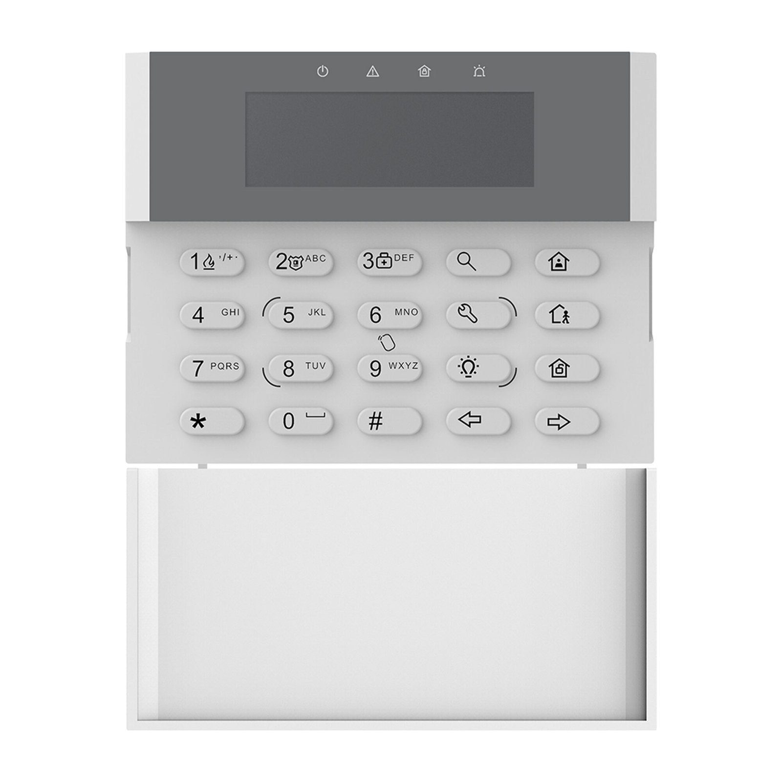 (AX HYBRID PRO) Teclado Compatible con el Panel Hybrid Pro Hikvision DS-PHA64-LP y DS-PHA64-LP(B) / Pantalla LCD / 2 zonas cableadas / 1 salida de alarma / 64 Llaveros DS-PK1-LRT-HWB - HIKVISION