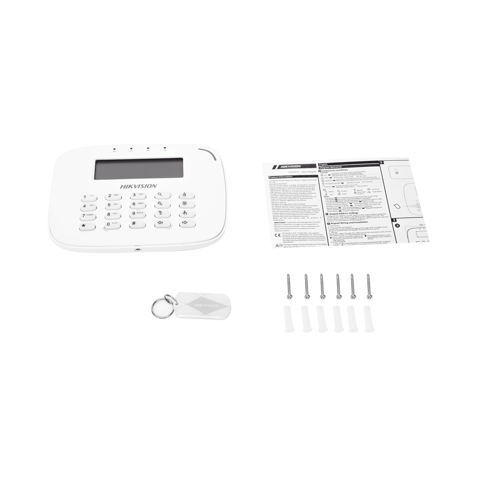 Teclado LCD / Cableado / Compatible con el Panel Hibrido Hikvision DS-PHA64-W4P y DS-PHA64-W4P2 DS-PK-LRT - HIKVISION