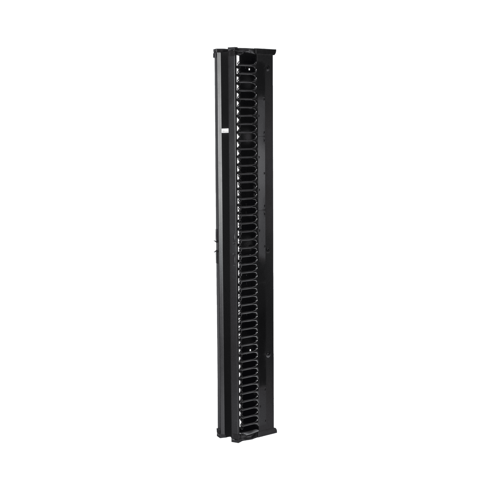 Organizador Vertical CableTek, Doble (Frontal y Posterior), Para Rack Abierto de 45 Unidades, 6 in de Ancho, Color Negro DV6D7 - HOFFMAN
