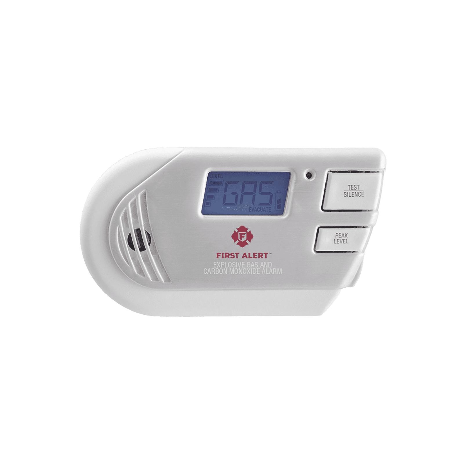 Detector Combo de Combinación de Gases Explosivos: Metano (GN), Propano (LP) y Monóxido de Carbono (CO), Con Pantalla Digital Retroiluminada, 120 Vca y Batería de Respaldo 1039760 - FIRST ALERT