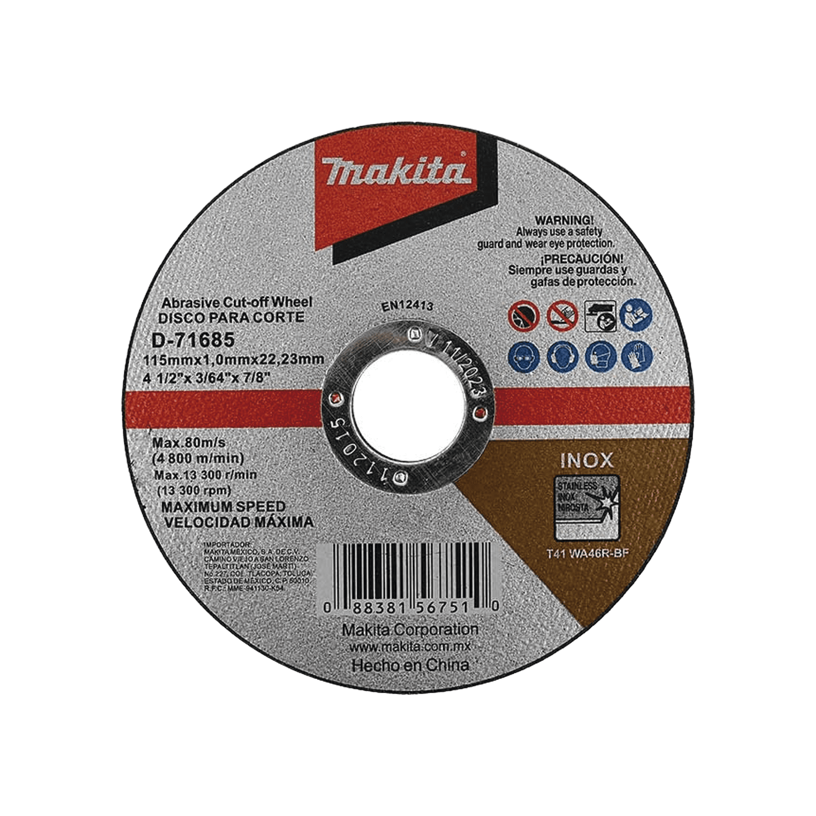 Disco 4 – 1/2″/ Inox y Acero D71685 - MAKITA