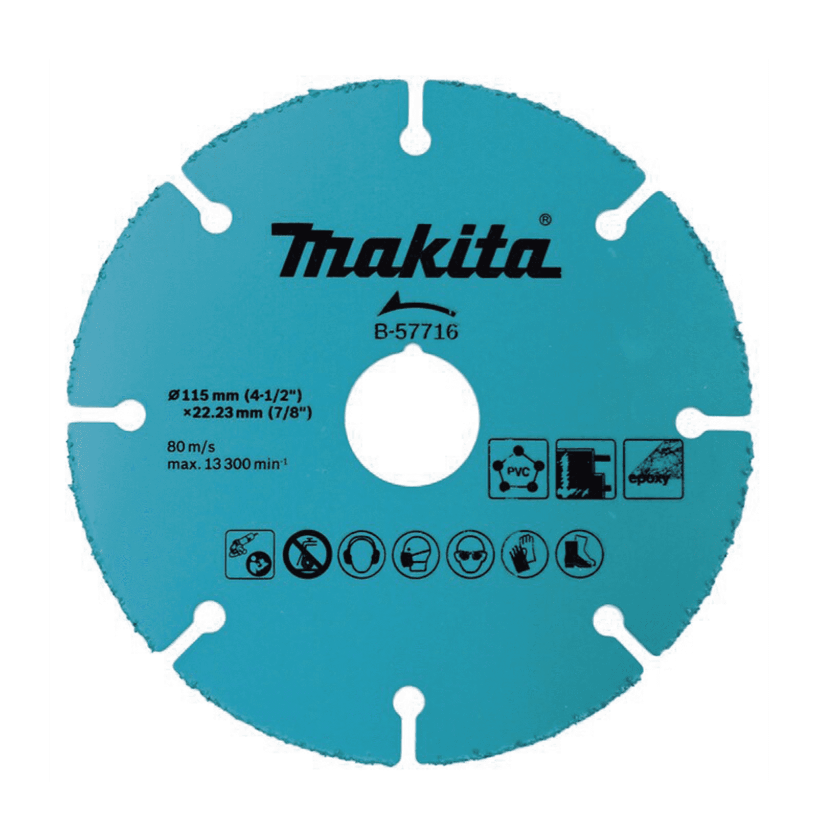 Disco de carburo de tugsteno 4 1/2″ multi-material para esmeriladora, Ideal para Yeso y Epóxicos. B-57716 - MAKITA