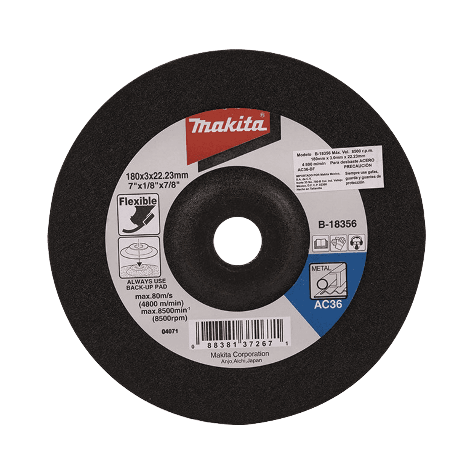 Disco de desbaste de 4 1/2″ B18297 - MAKITA