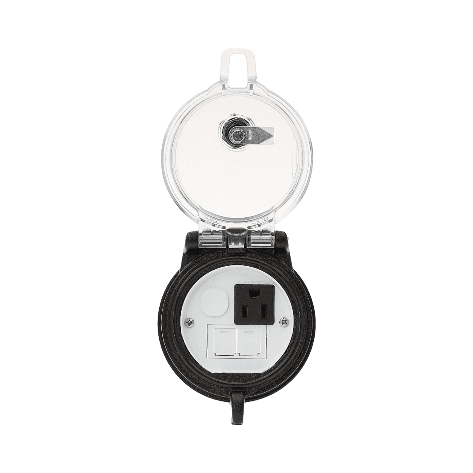 Dispositivo Circular de Puertos de Acceso a Datos, Con Dos Espacios Para Módulos Mini-Com y Un Receptáculo NEMA 5-15R, Protección IP66, de 3″ de Diámetro DAP3BC-S0 - PANDUIT