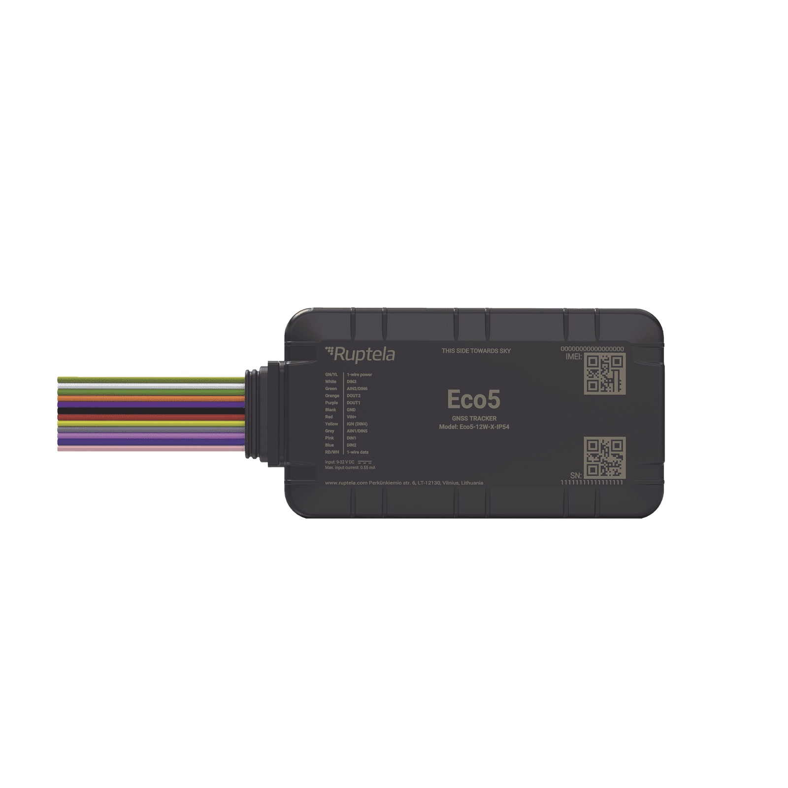 Dispositivo de Rastreo Vehicular / Conectividad LTE Cat1 y LTE-M / BLE 5.0 / GNSS U-blox / Carcasa IP54 / Batería Interna de Respaldo / Detecta Interferencias ECO5 - RUPTELA