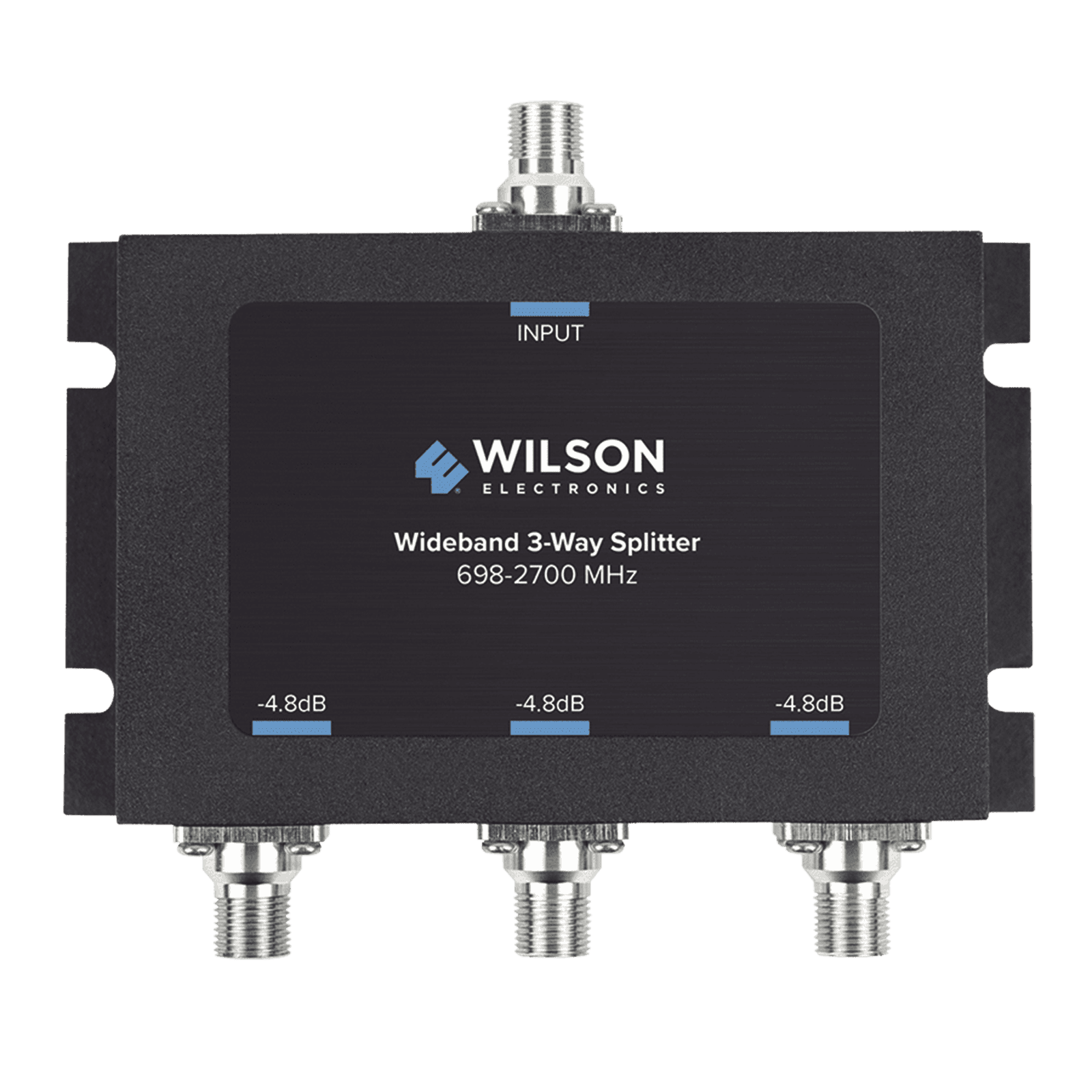 Divisor de potencia de 3 vías para la distribución de señal a tres antenas de servicio | 4.8 dB de pérdida por puerto | Conectores F hembra 850-035 - WILSONPRO / WEBOOST
