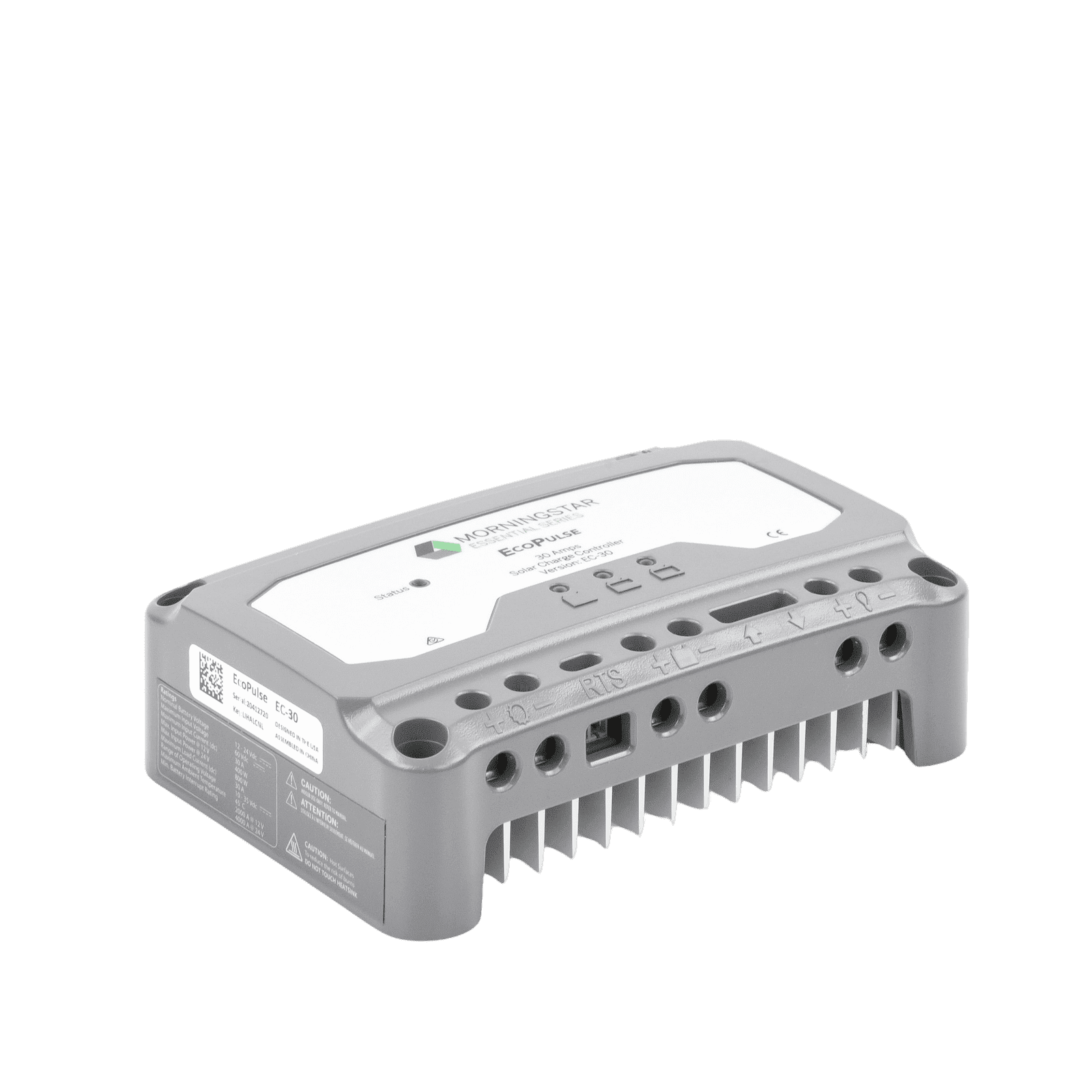 Controlador solar 12/24 Vcc de 30 Amp. Sin pantalla de medición. EC-30 - MORNINGSTAR
