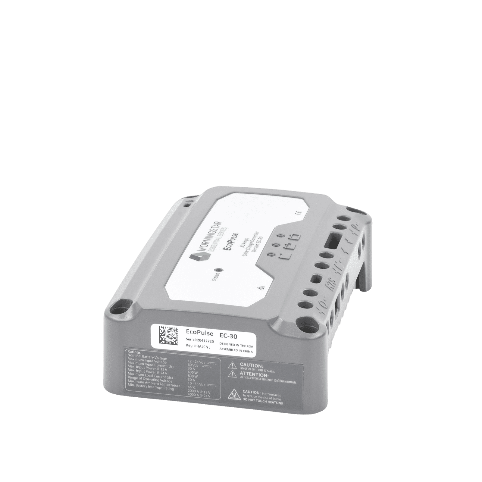 Controlador solar 12/24 Vcc de 30 Amp. Sin pantalla de medición. EC-30 - MORNINGSTAR