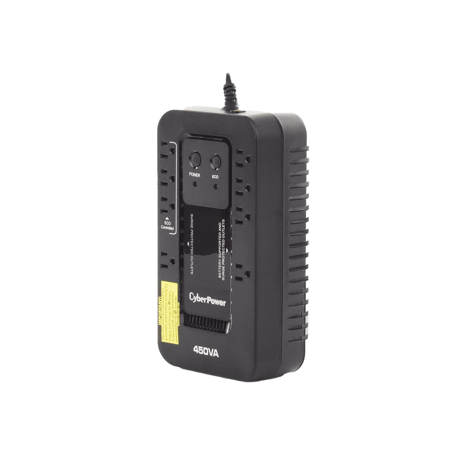 UPS de 450 VA/260 W, Topología Standby con Modo Ahorrador ECO, Entrada 120 Vca NEMA 5-15P, Con 8 Tomas NEMA 5-15R EC450G - CyberPower