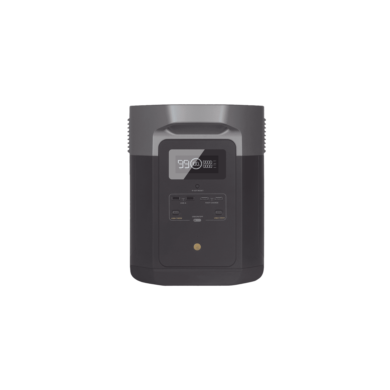 EcoFlow DELTA 2 MAX | Estación de Energía Portátil 2048Wh Litio LFP / 6 AC 2400 W (Max. 3400W) / 2 USB-C 100W / Capacidad para Aumentar Respaldo / Cargador de Coche 10A a 12.6V / Conectividad WiFi y Bluetooth (App) / Carga Solar 1000W EFD-350 - ECOFLOW