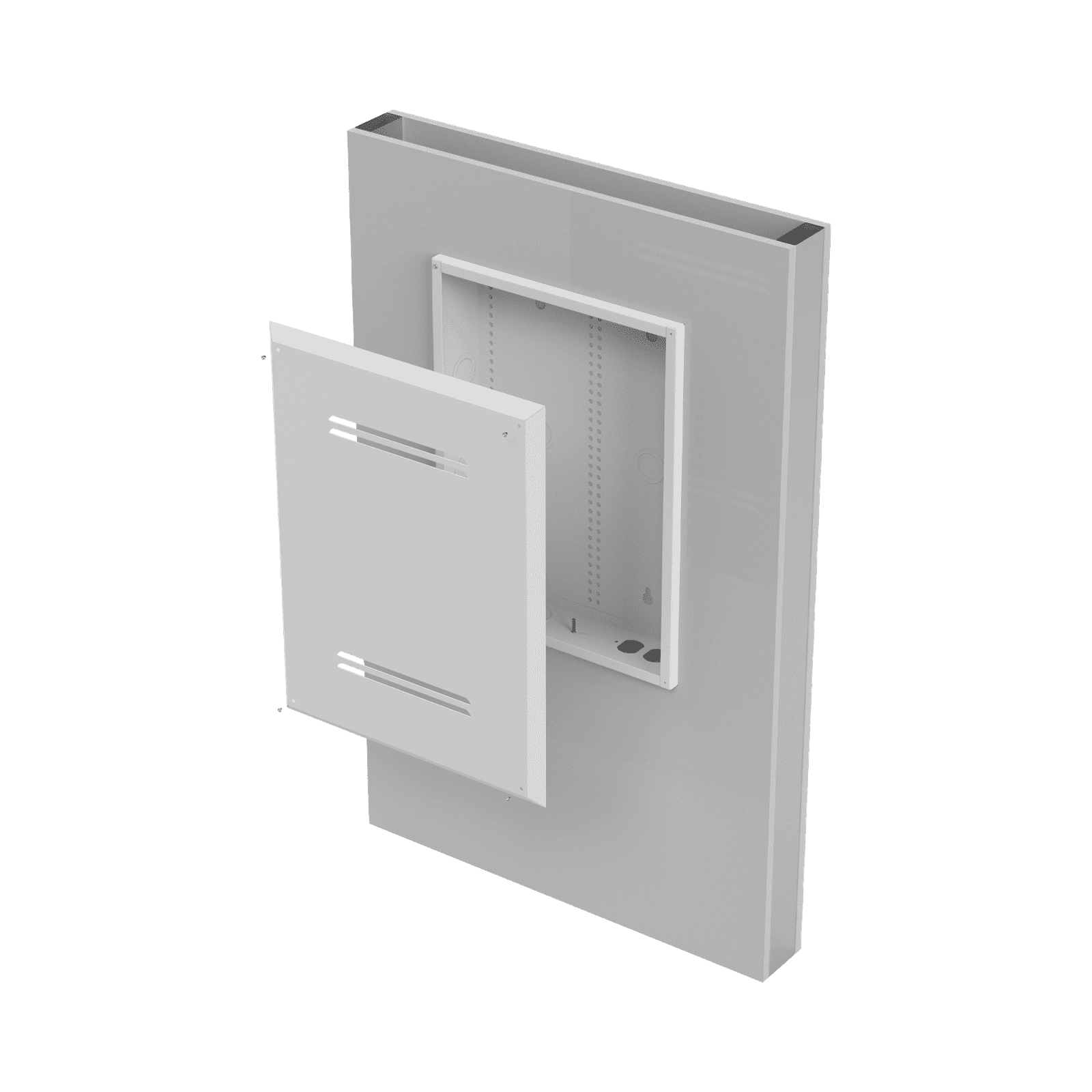 Gabinete de Medios de 19 Pulgadas de alto, para Empotrar en Pared (360 x 478 x 95 mm). EI-GTR-19 - EPCOM INDUSTRIAL