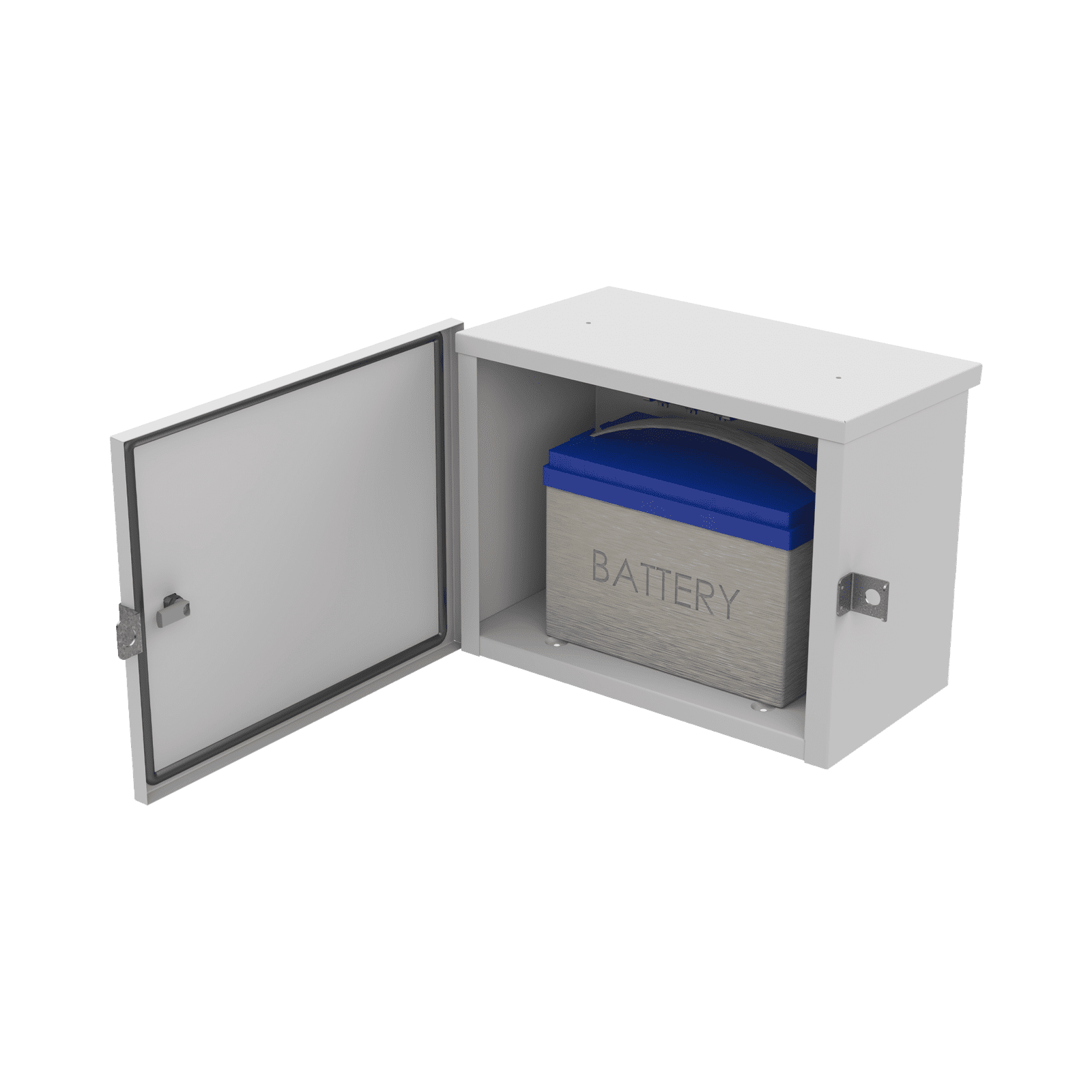 Gabinete de Acero Galvanizado, para Instalación de 1 Batería PL110D12, (550 x 420 x 290 mm) Instalación en piso o poste, accesorios (No incluidos) EI-PCB-04-04-03-W3 - EPCOM INDUSTRIAL