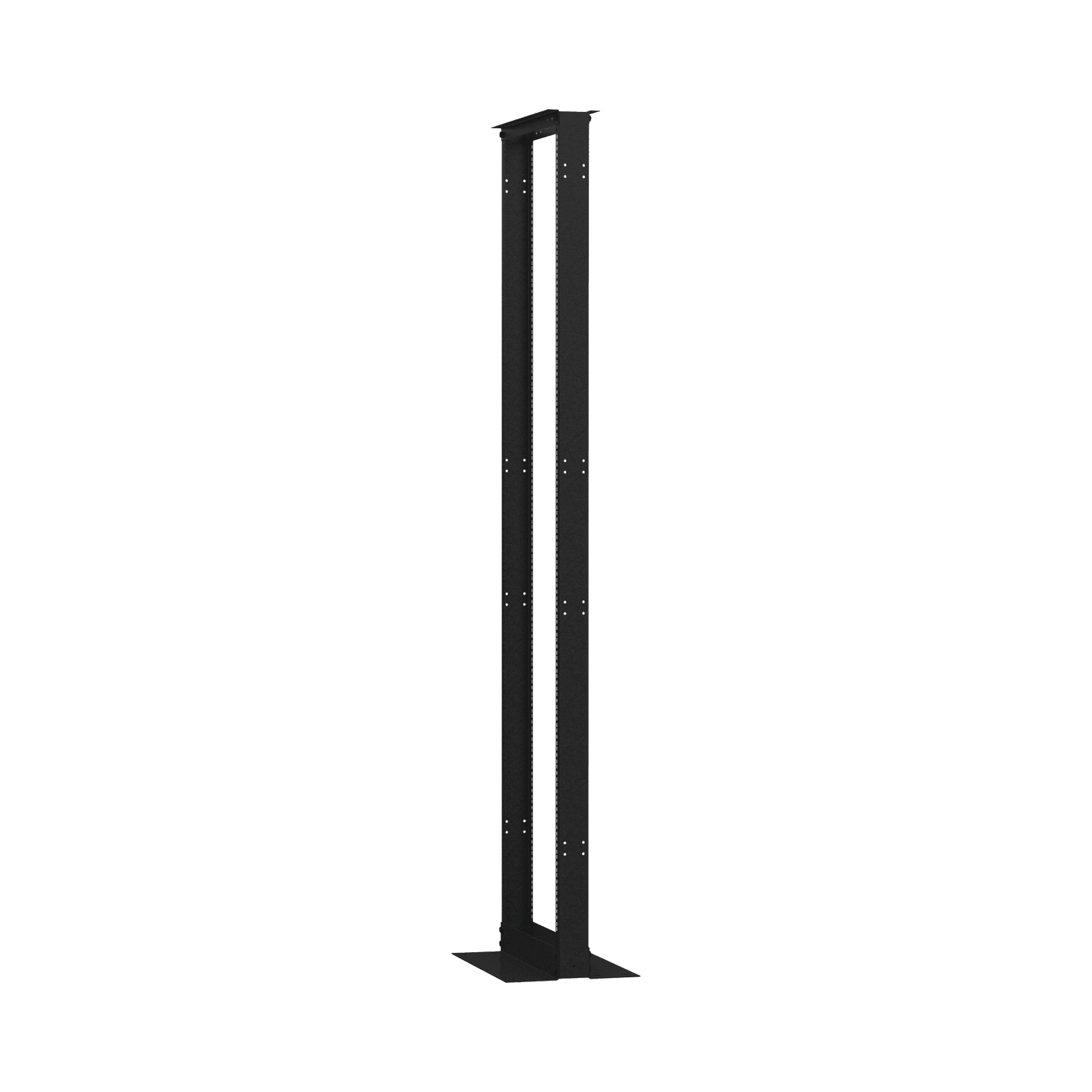 Rack de 2 Postes (Doble Perforación), Estándar 19″, 45 Unidades, Fabricado en Acero, Base “L” para Anclar a Piso. EI-RL-5545-DR - LINKEDPRO BY EPCOM