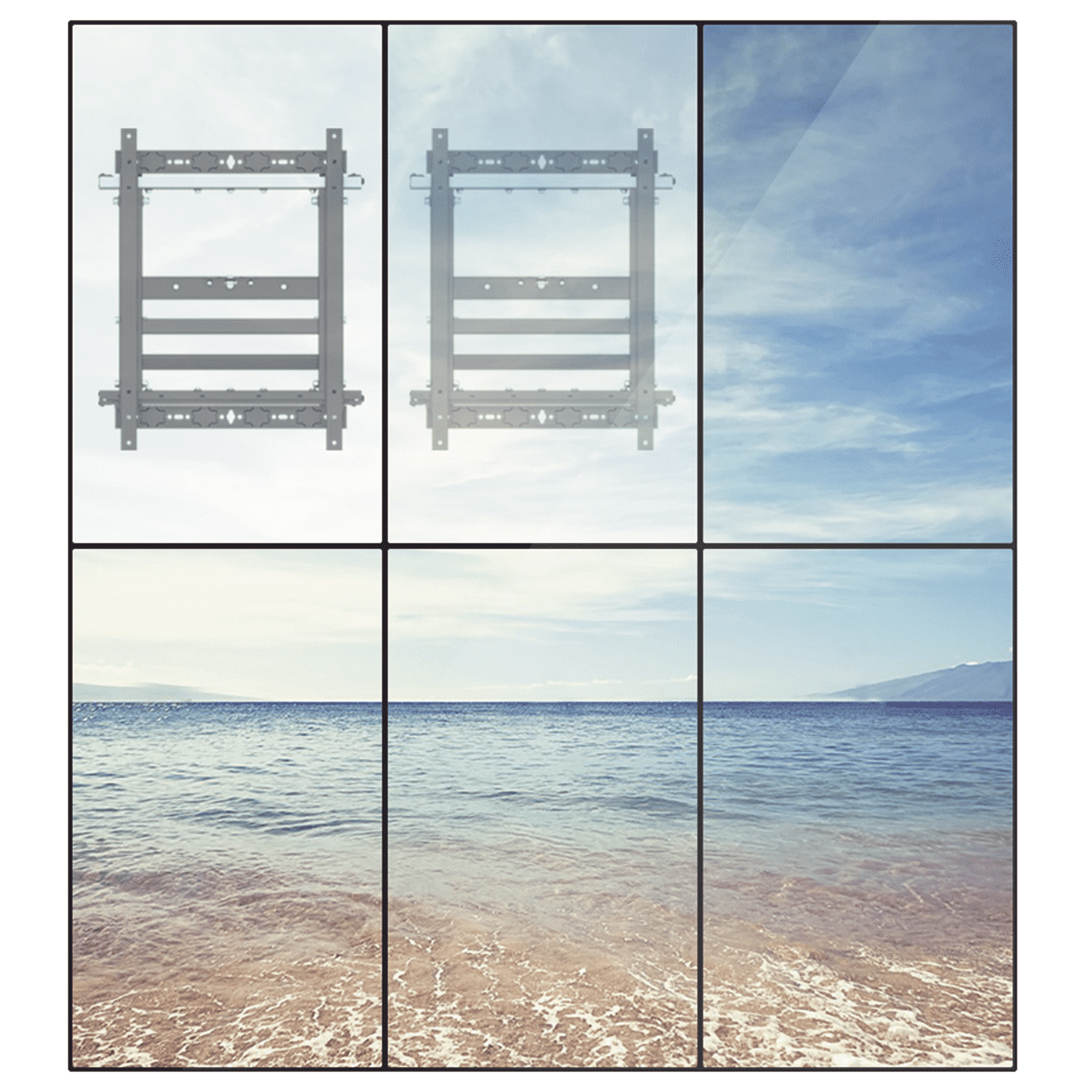 Soporte Modular de Pared para Videowall | Pop Out | Peso Máx. Sopotado 50 Kg | Soporta Formato Horizontal y Vertical. EMVW600 - EPCOM INDUSTRIAL